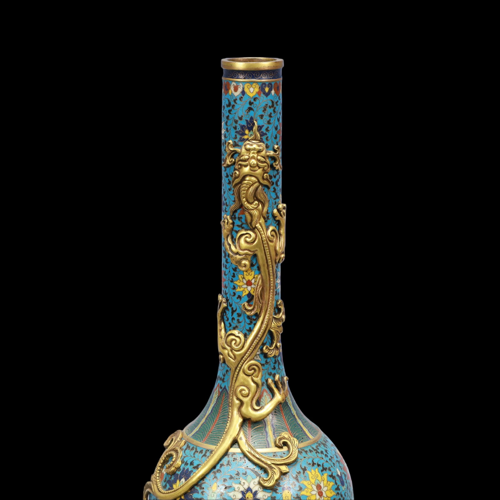A Exquisite Cloisonne Lotus Pattern Dragon Pattern Vase - 2