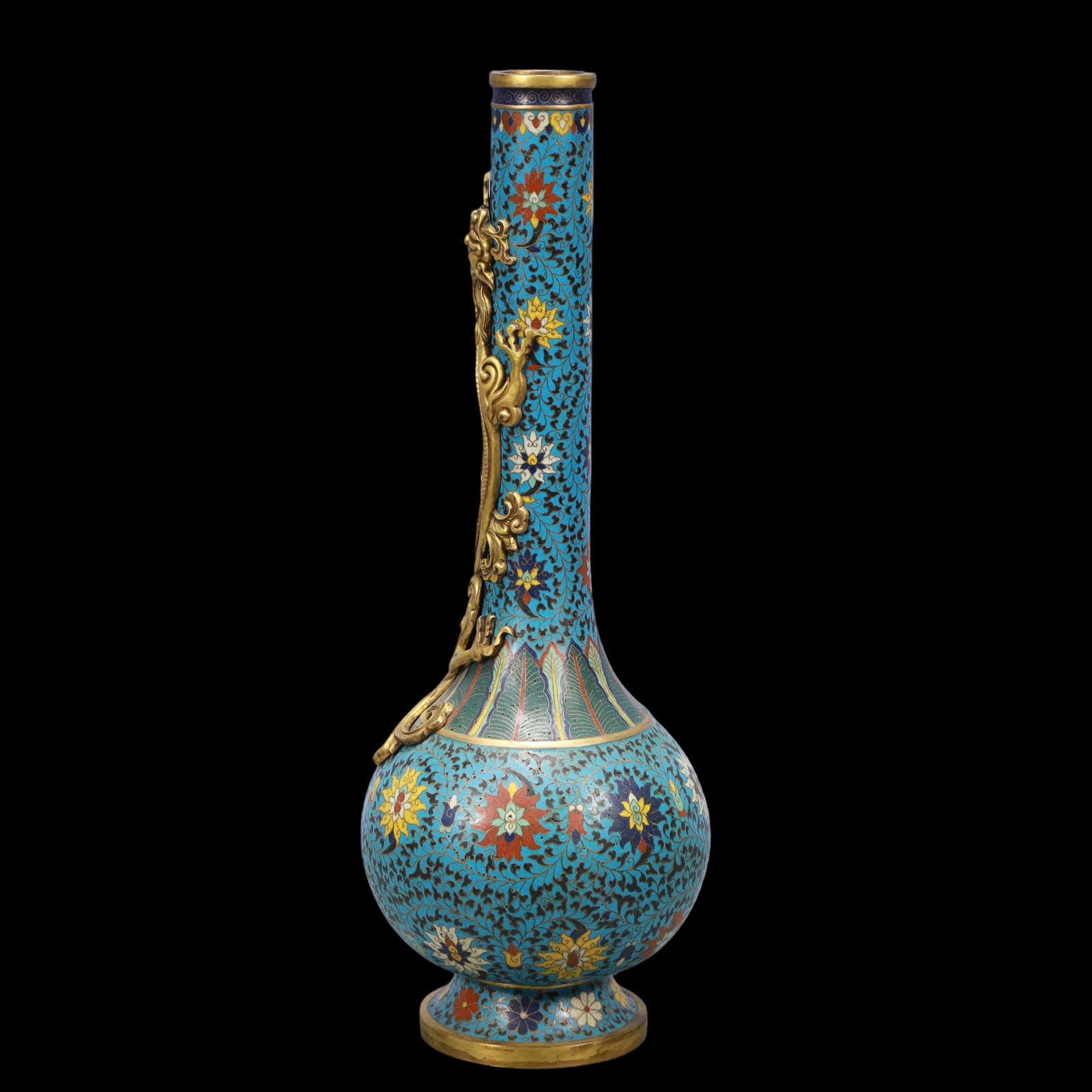 A Exquisite Cloisonne Lotus Pattern Dragon Pattern Vase - 4