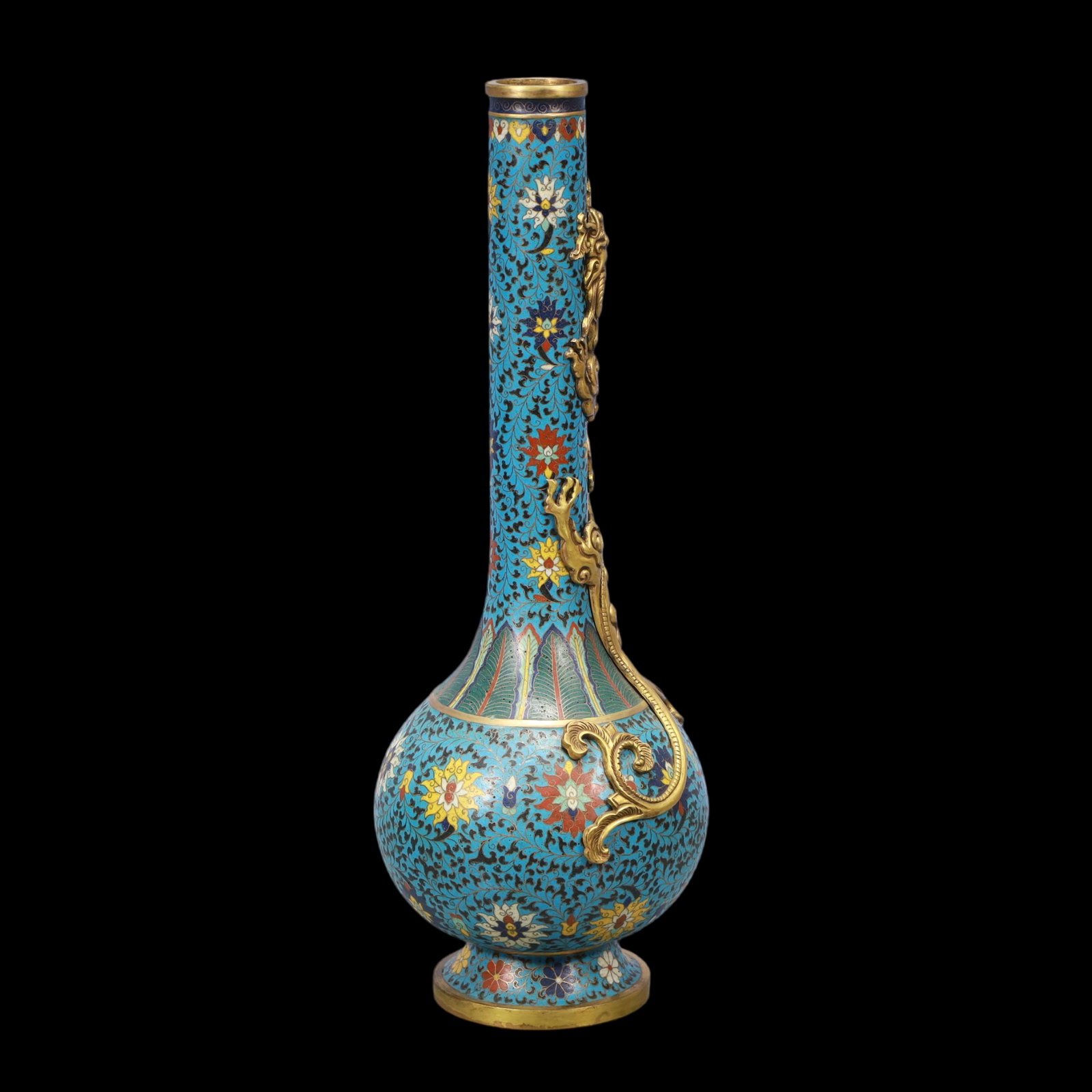 A Exquisite Cloisonne Lotus Pattern Dragon Pattern Vase - 6