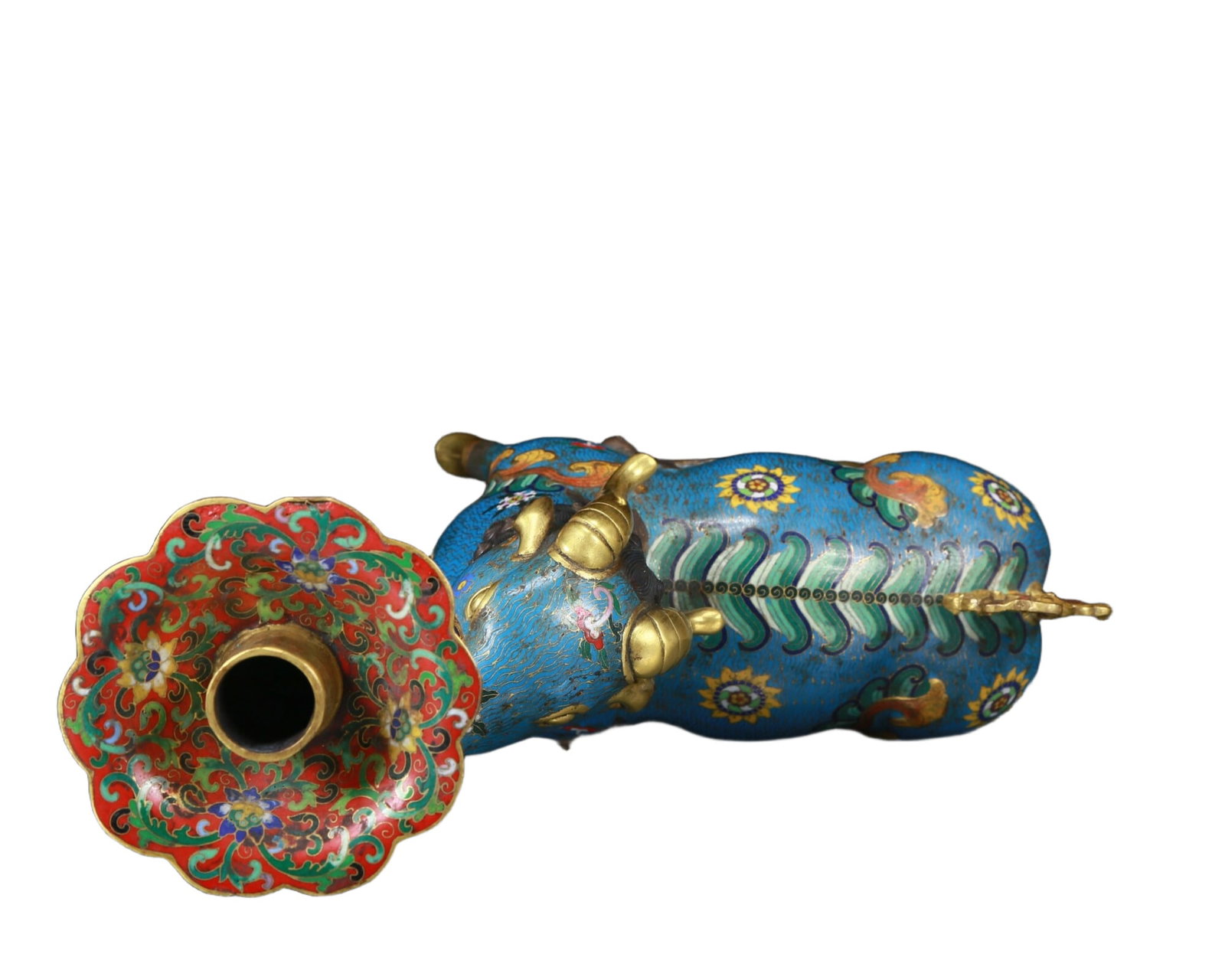 A Pair of Exquisite Cloisonné Goat Candlesticks - 10