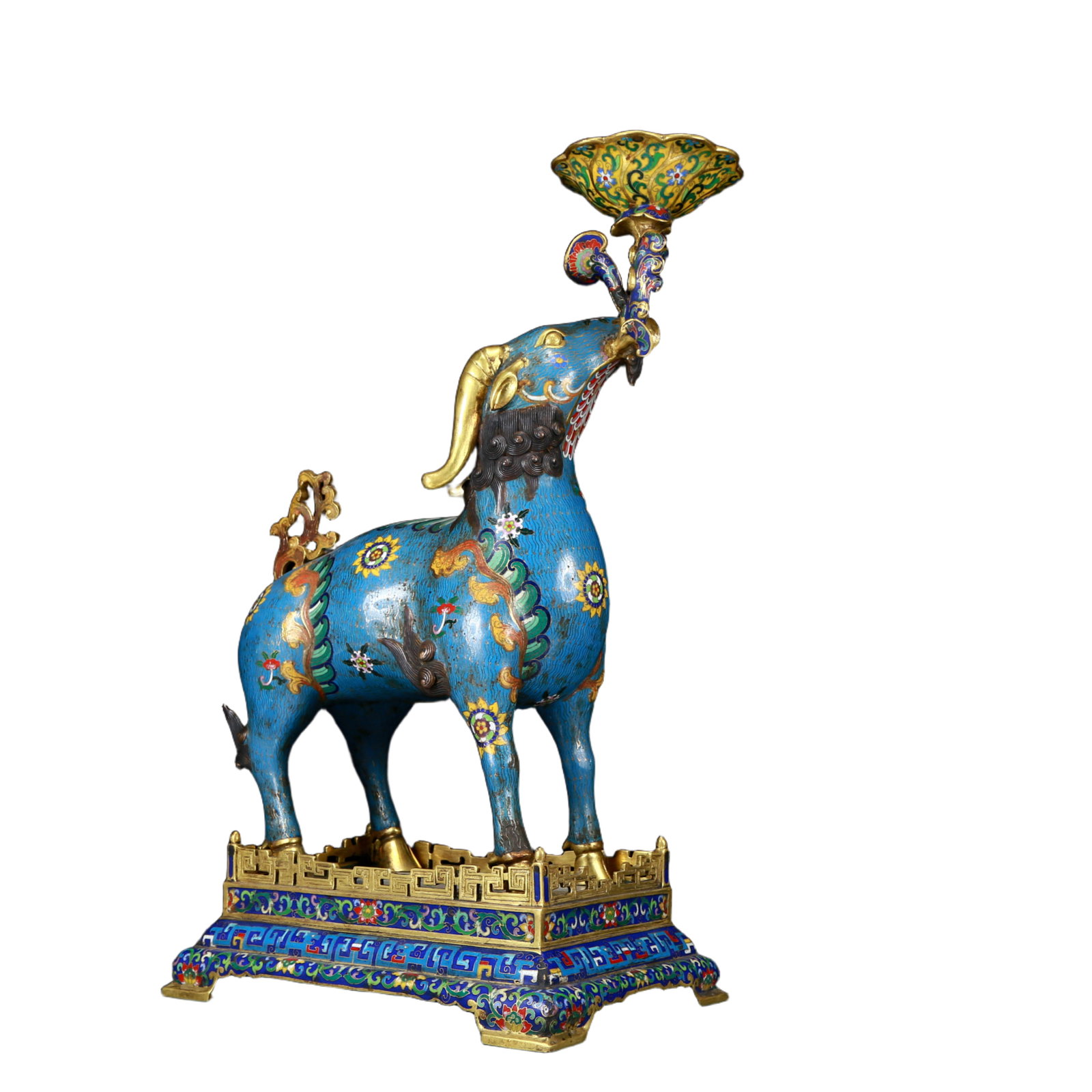 A Pair of Exquisite Cloisonné Goat Candlesticks - 6
