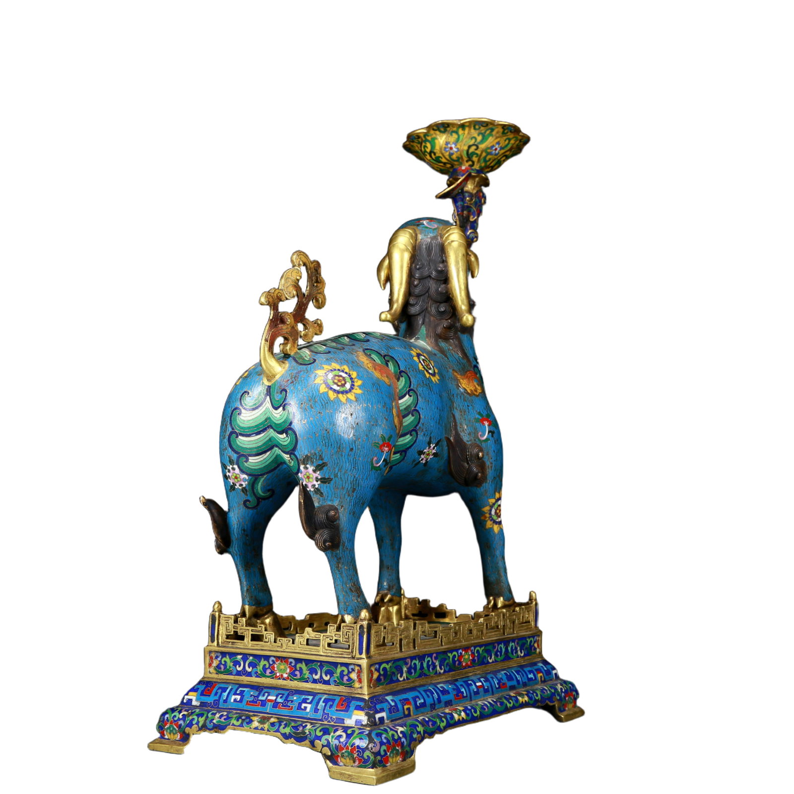 A Pair of Exquisite Cloisonné Goat Candlesticks - 8