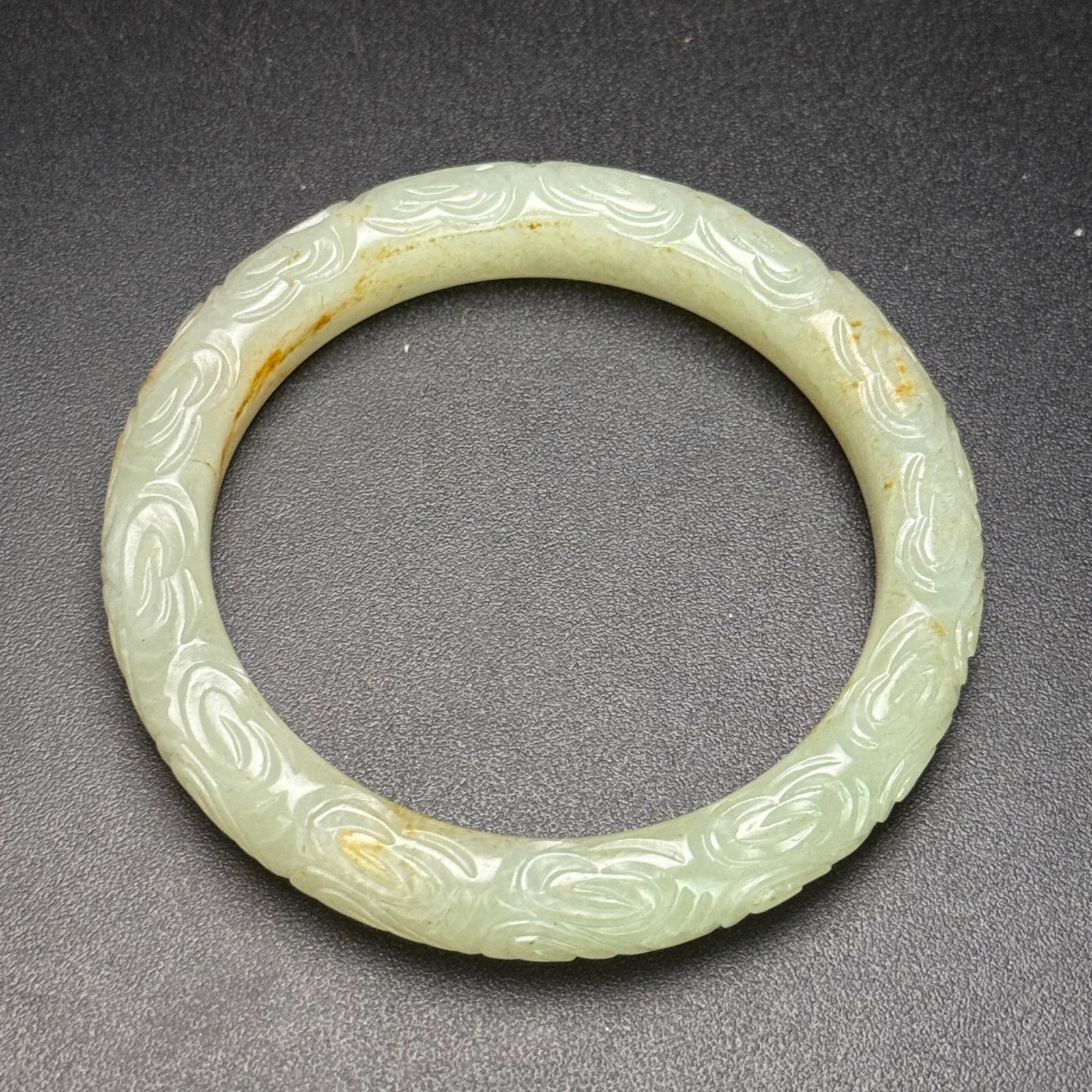 An Exquisite White Jade Auspicious Cloud Pattern Bracelets - 6