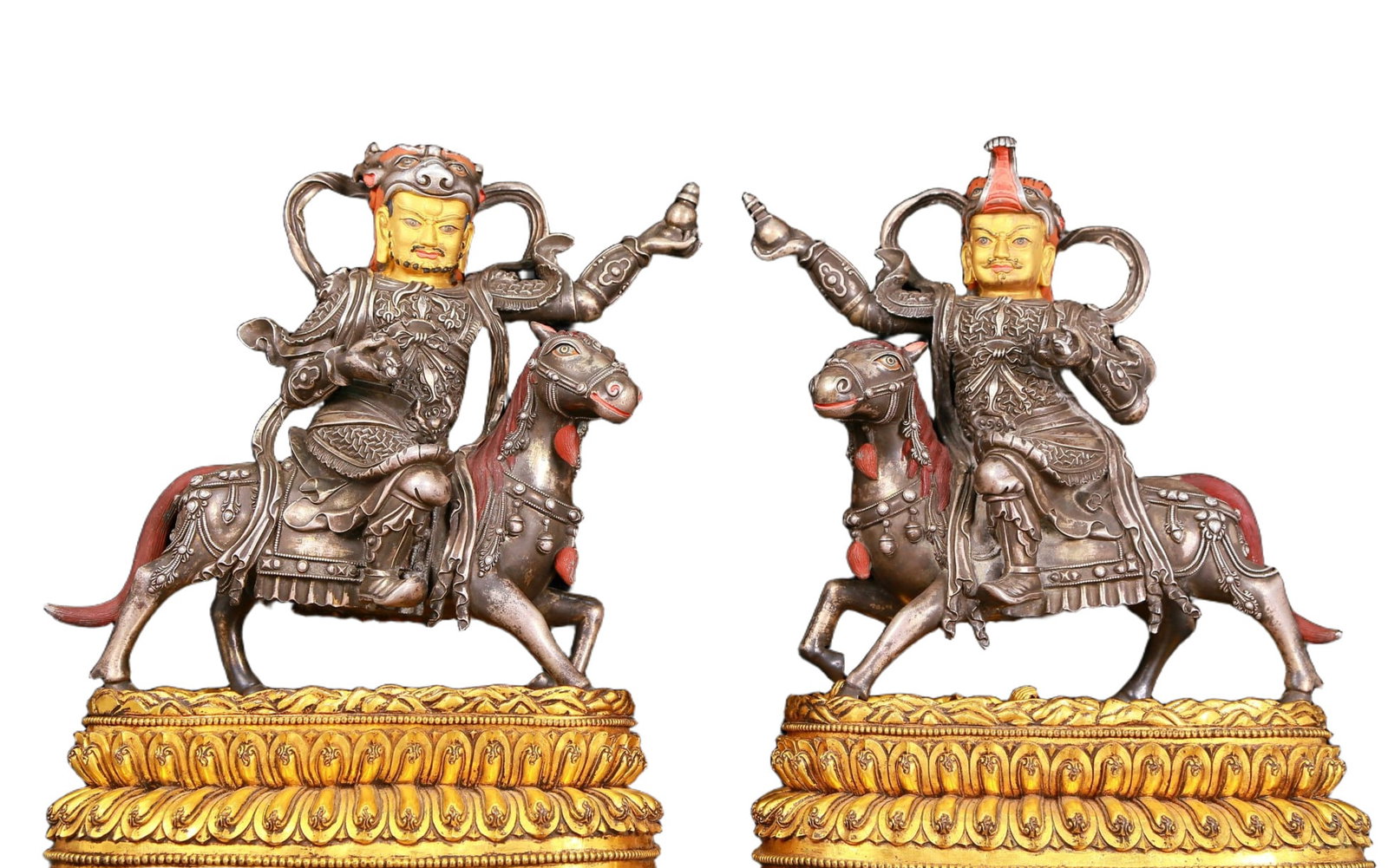 A stunning pair of gilt bronze and silver statues of the Mammon (1 of 20)