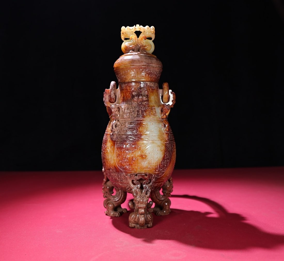 A Exquisite Hotan White Jade Vase: A Exquisite Hotan White Jade Vase,Han Dynasty,China,With Mark,Size:13inx4.3in,Weight:2058g 和田白玉瓶,中国汉代,带款