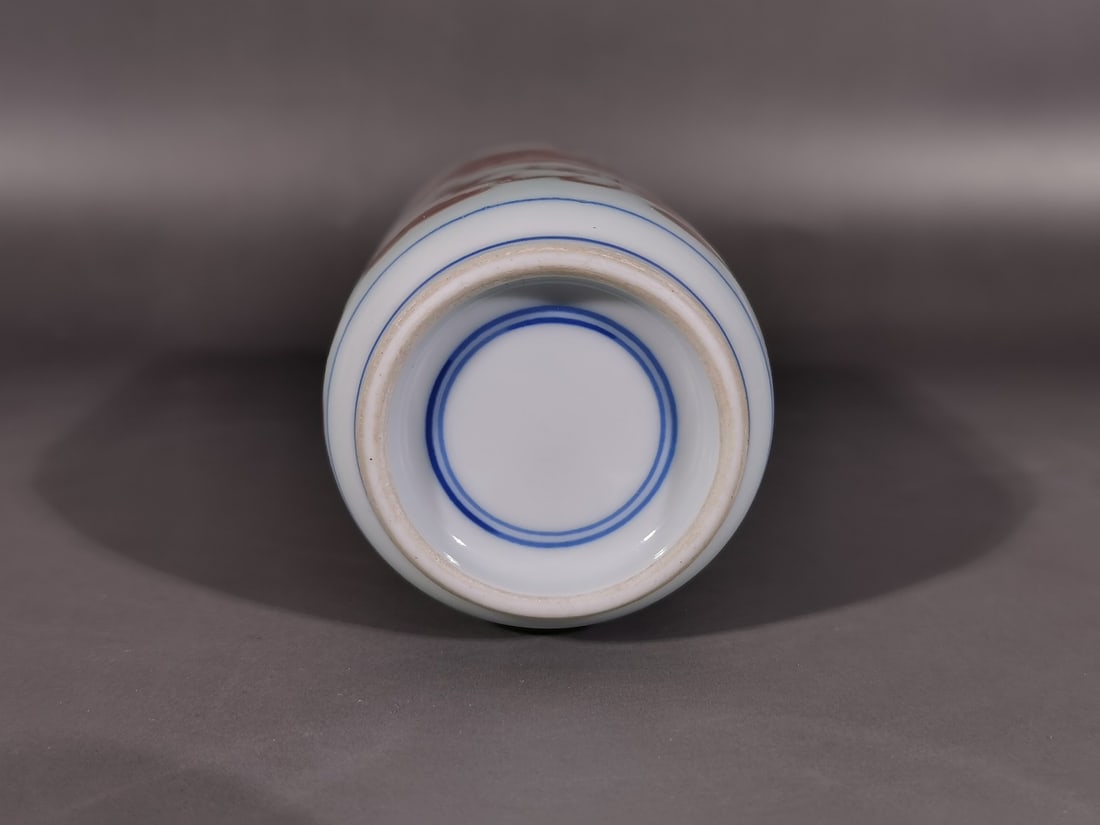 A Exquisite Underglaze-Red Cloud Dragon Pattern Vase - 9