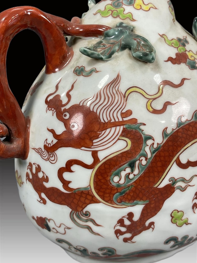A Exquisite Wucai Dragon pattern Ewer - 8