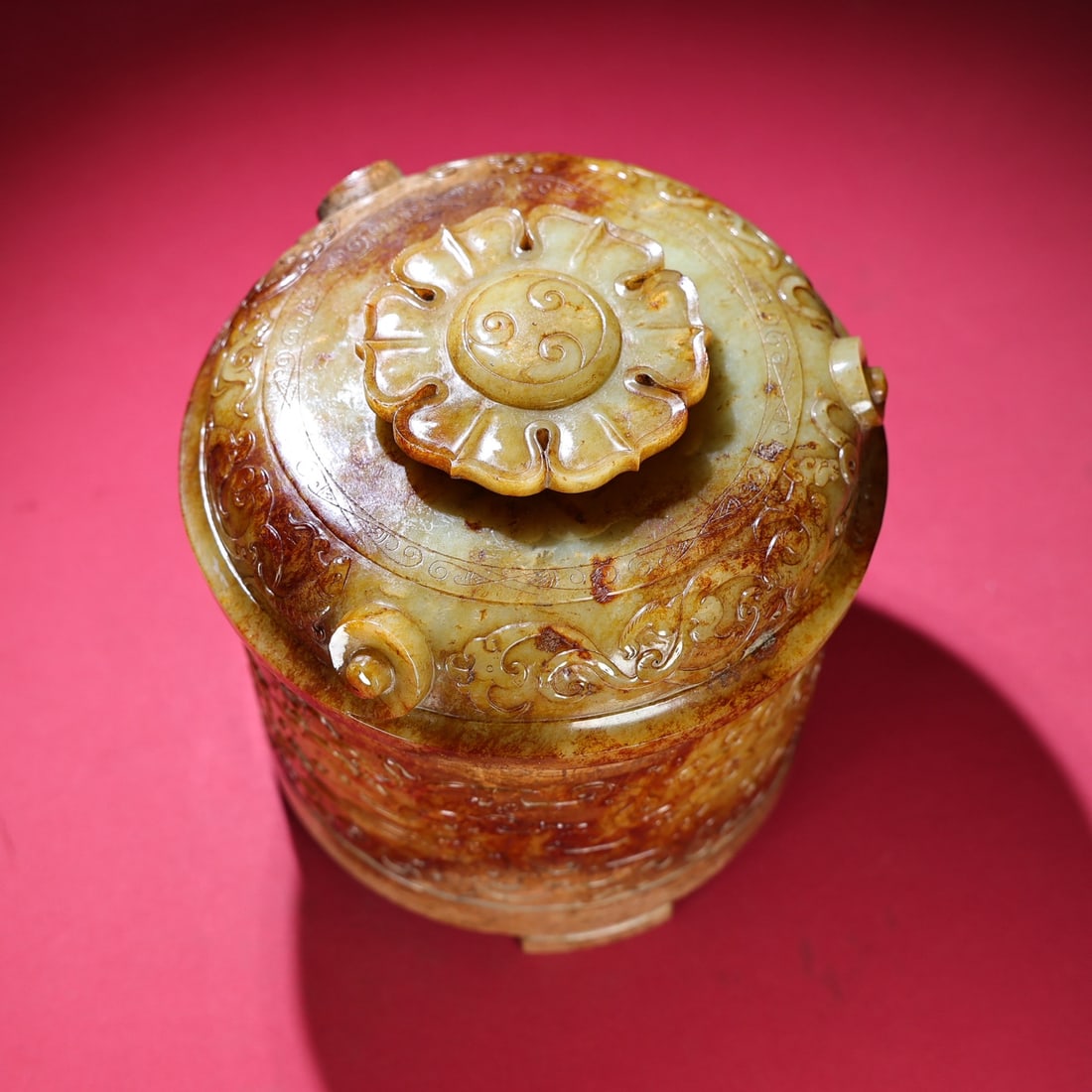 A Exquisite Hotan Jade Dragon Pattern Jar - 9