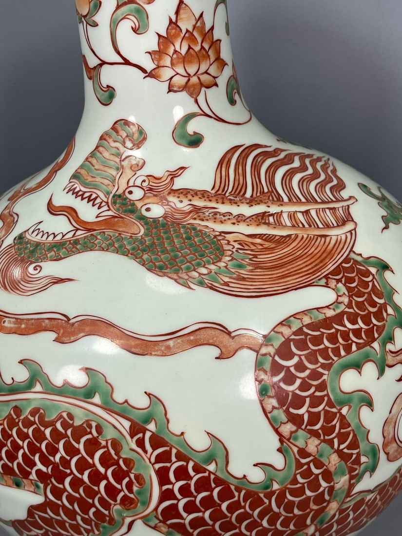 A Exquisite Underglaze-Red Dragon pattern Vase - 6