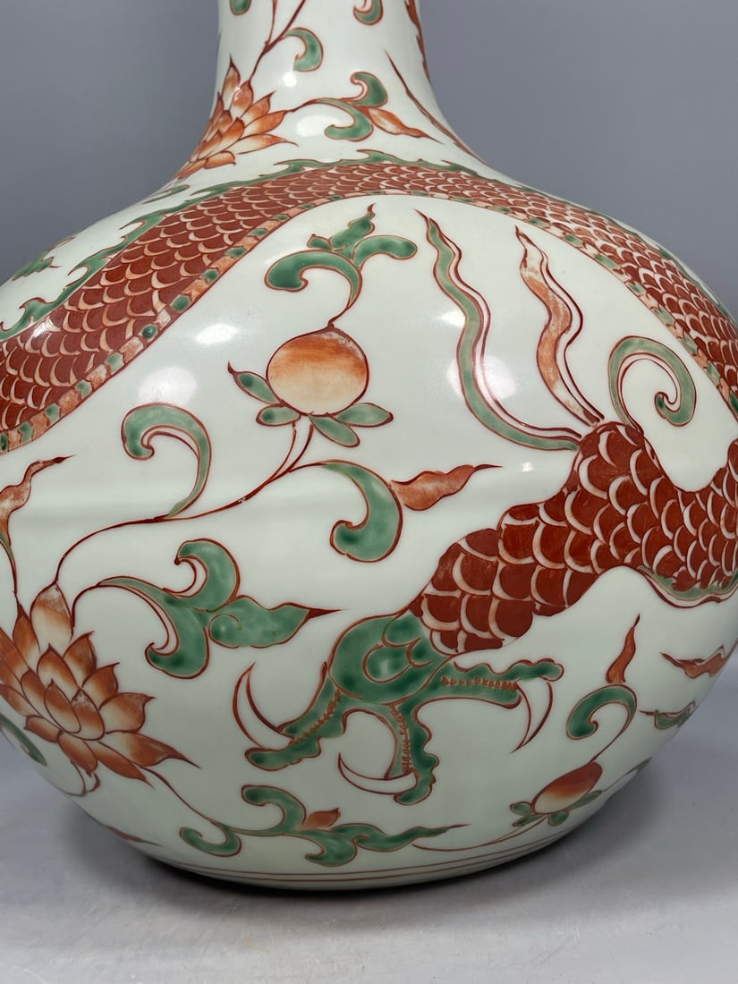 A Exquisite Underglaze-Red Dragon pattern Vase - 8