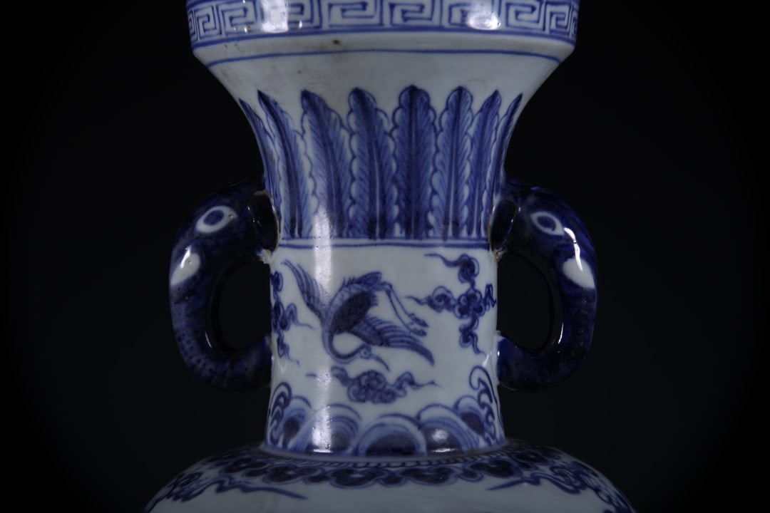Blue and White Figures Pattern Vase - 6