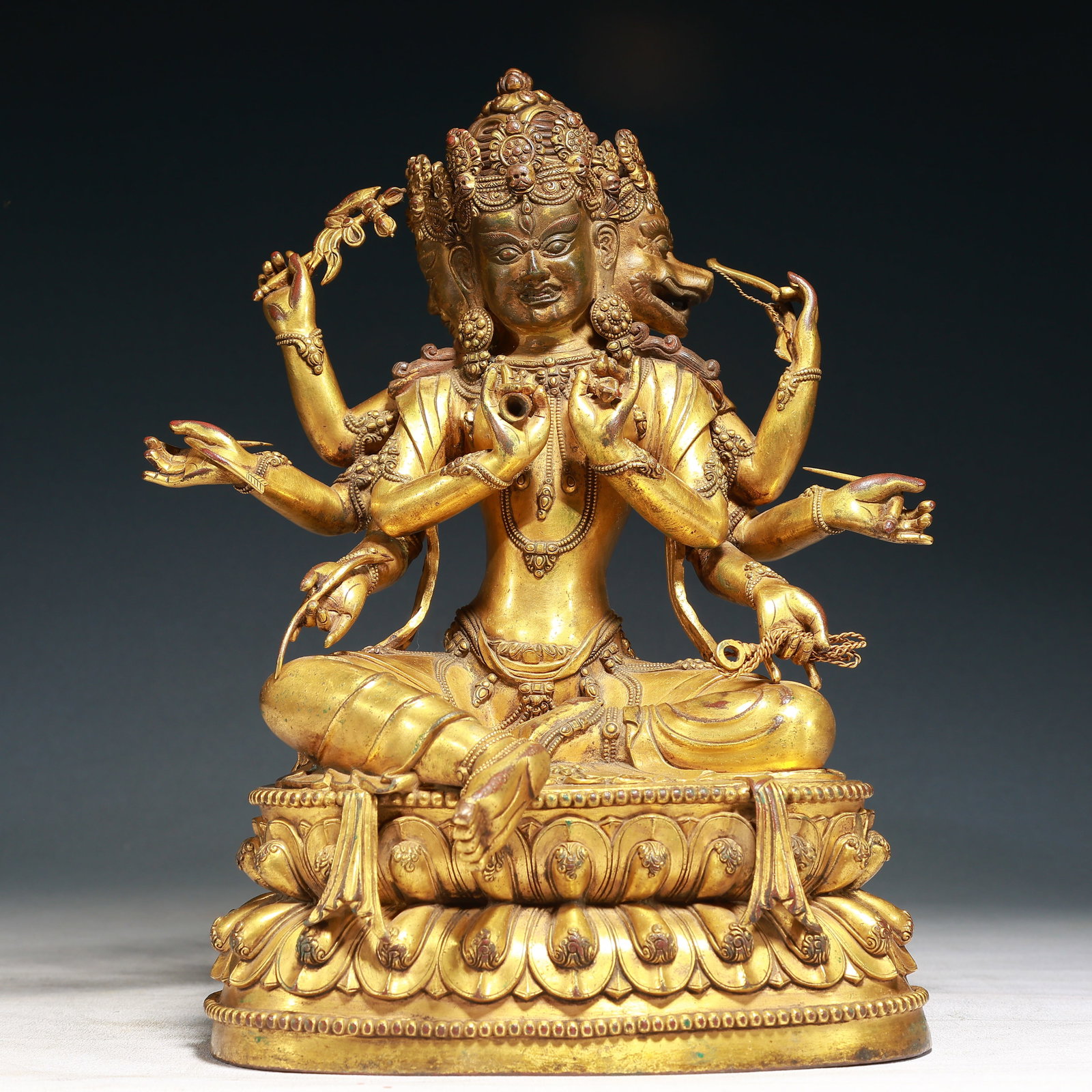 A Solemn Gilt Bronze Buddha Statue (1 of 13)