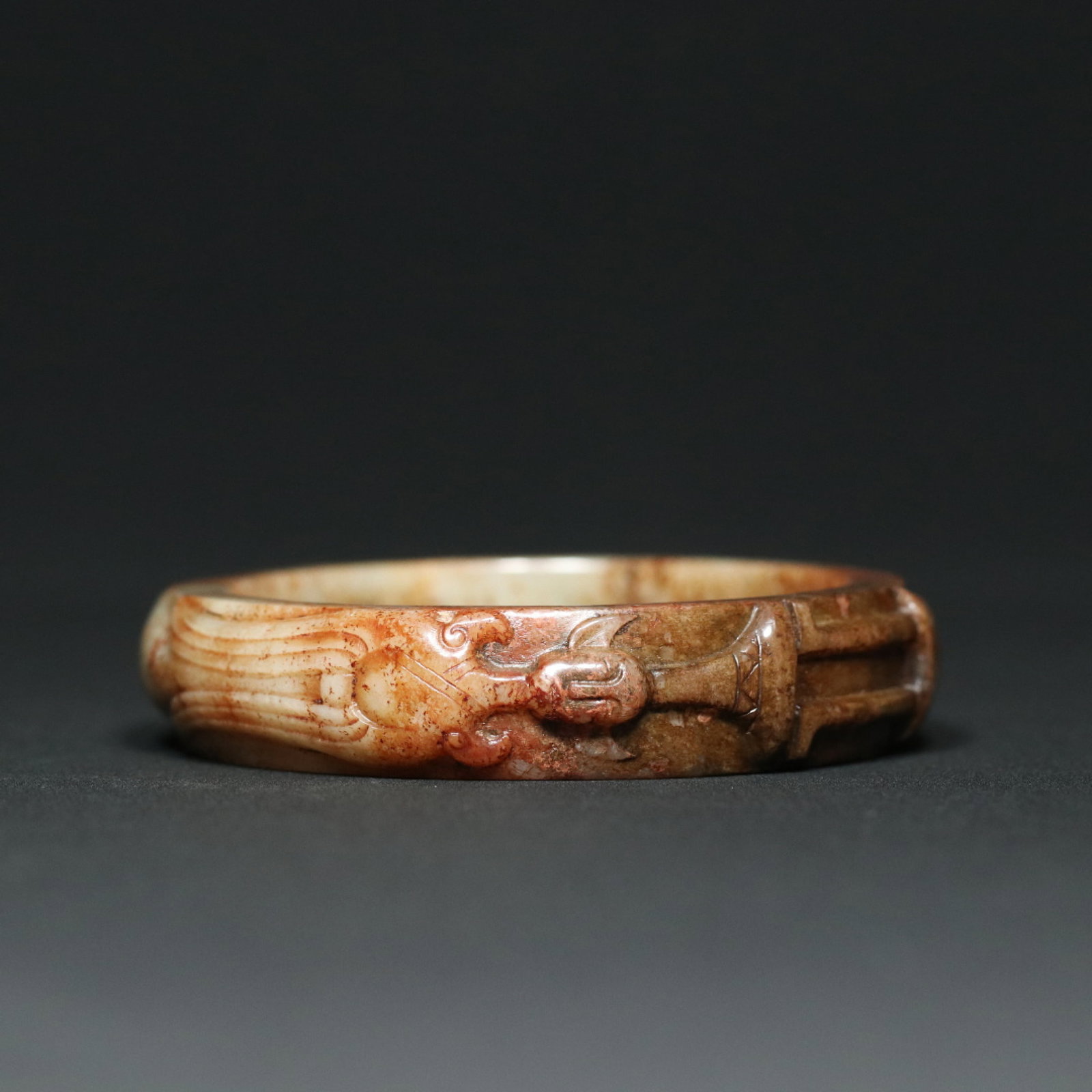 An Exquisite White Jade Figure Pattern Bracelets - 8