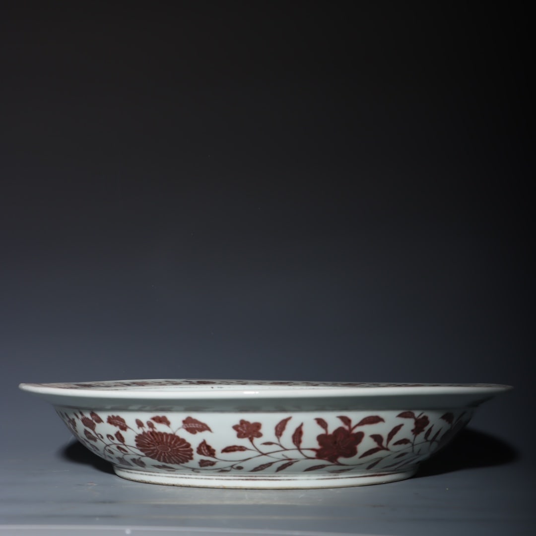 A Exquisite Underglaze-Red Lotus Pattern Plate - 6