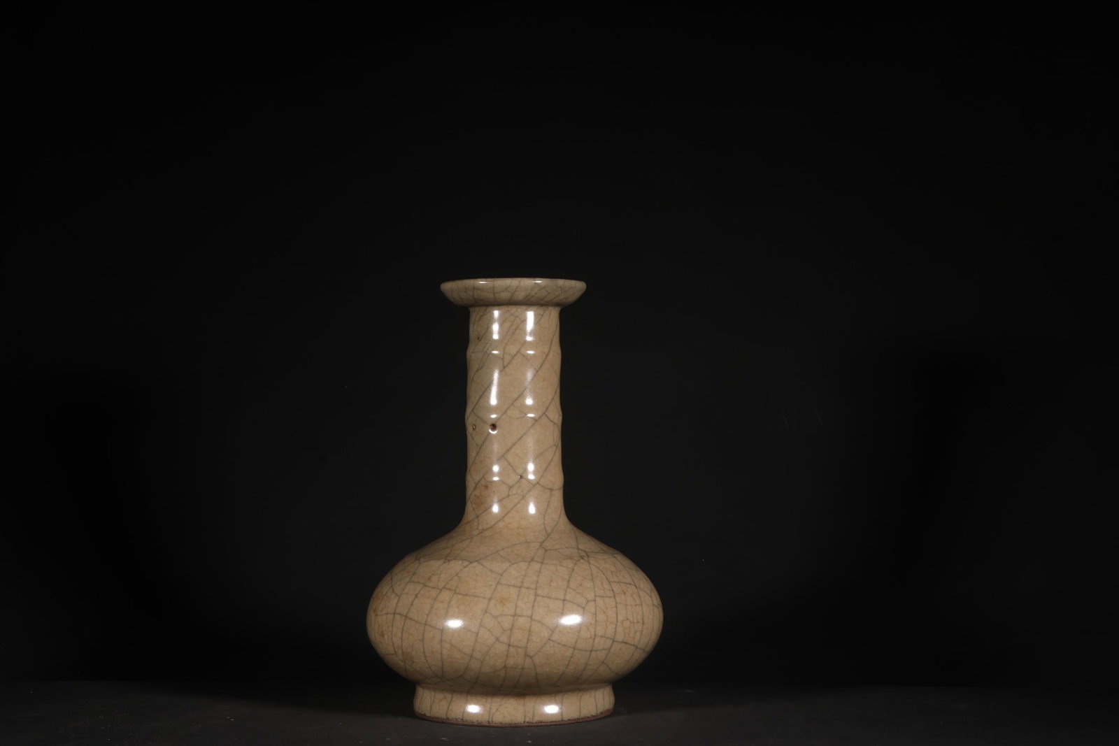 A Exquisite Ge Yao Yellow Glazed String Pattern Vase - 2