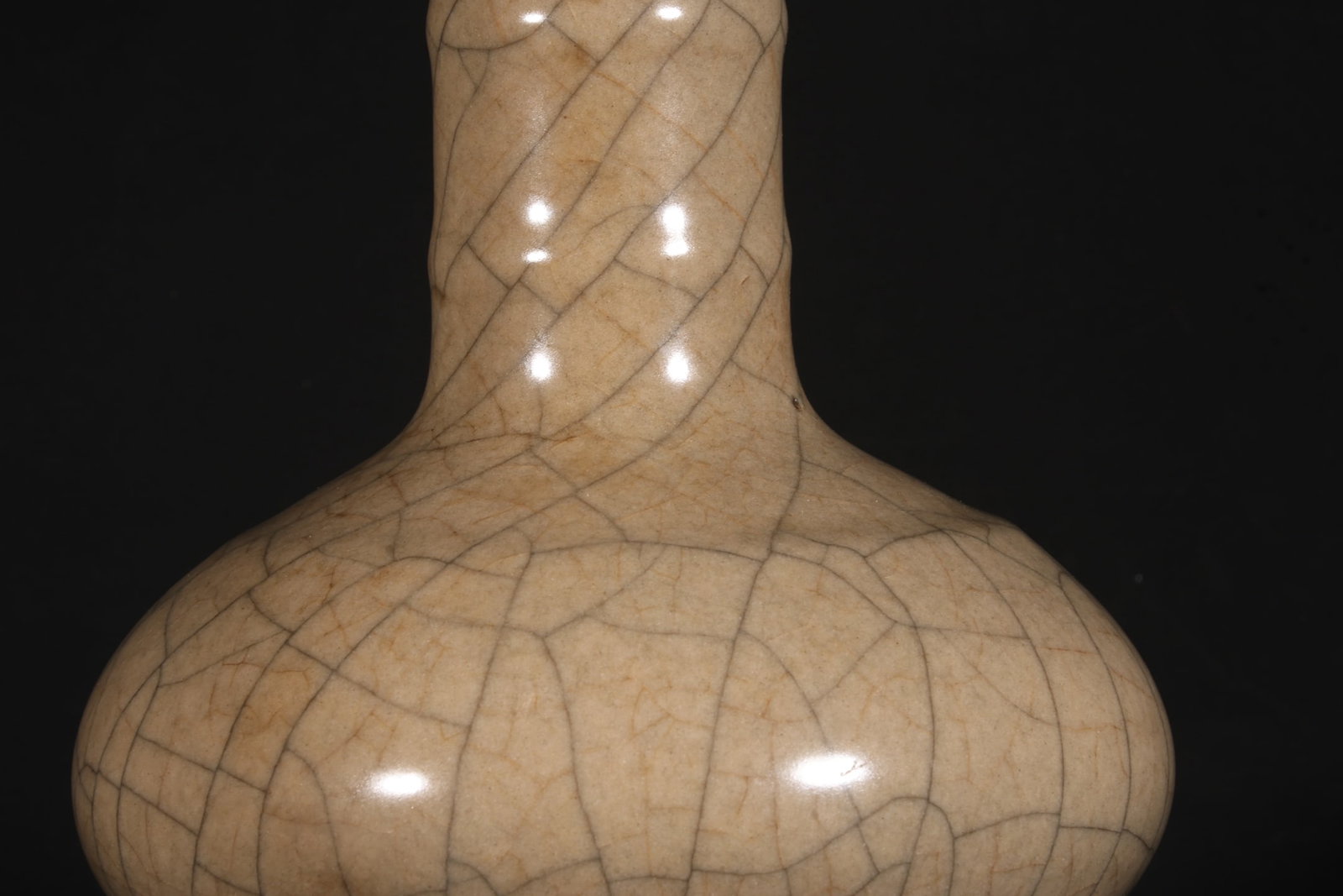 A Exquisite Ge Yao Yellow Glazed String Pattern Vase - 6
