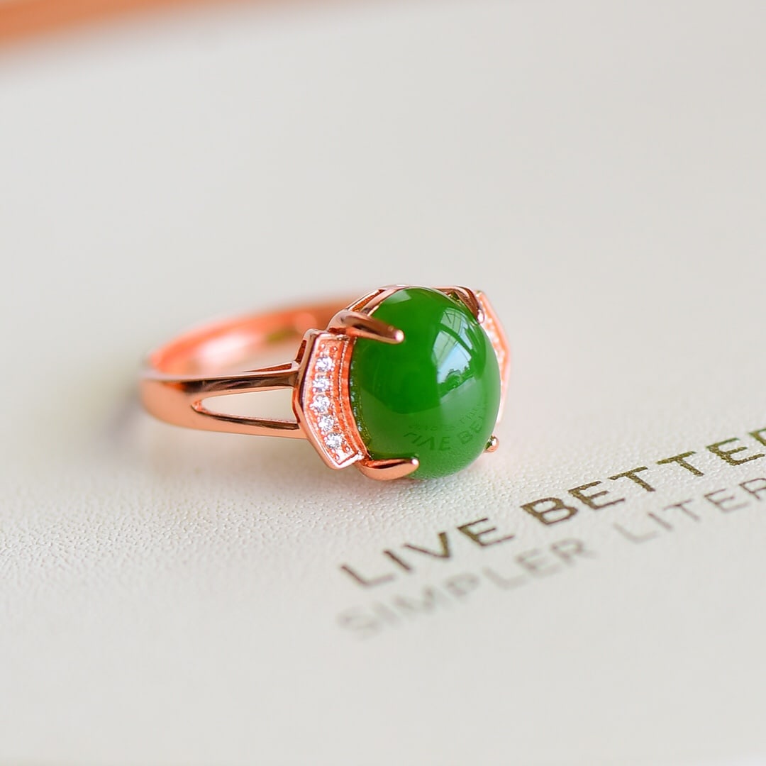 A Exquisite Silver Inlaid Jasper Ring - 2
