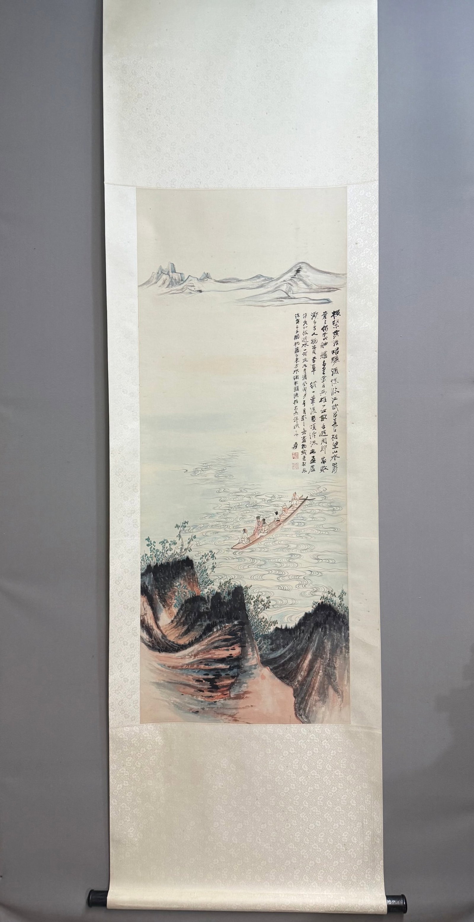 A Chinese Vertical Scroll Ink Painting of Landscape and Figure on Paper,Zhang Daqian (1 of 8)