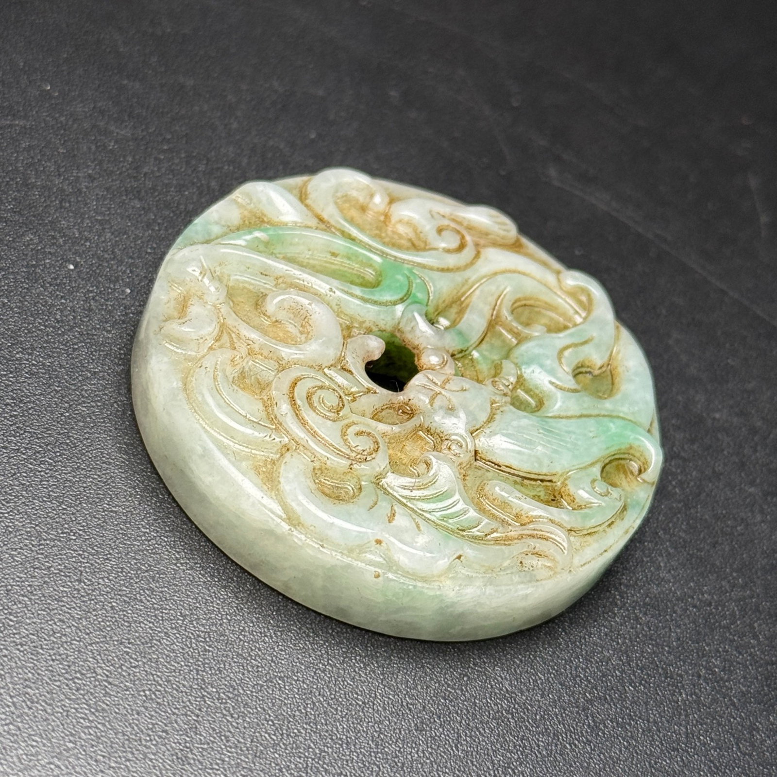 An Exquisite Jadeite Dragon Pattern Pendant - 5