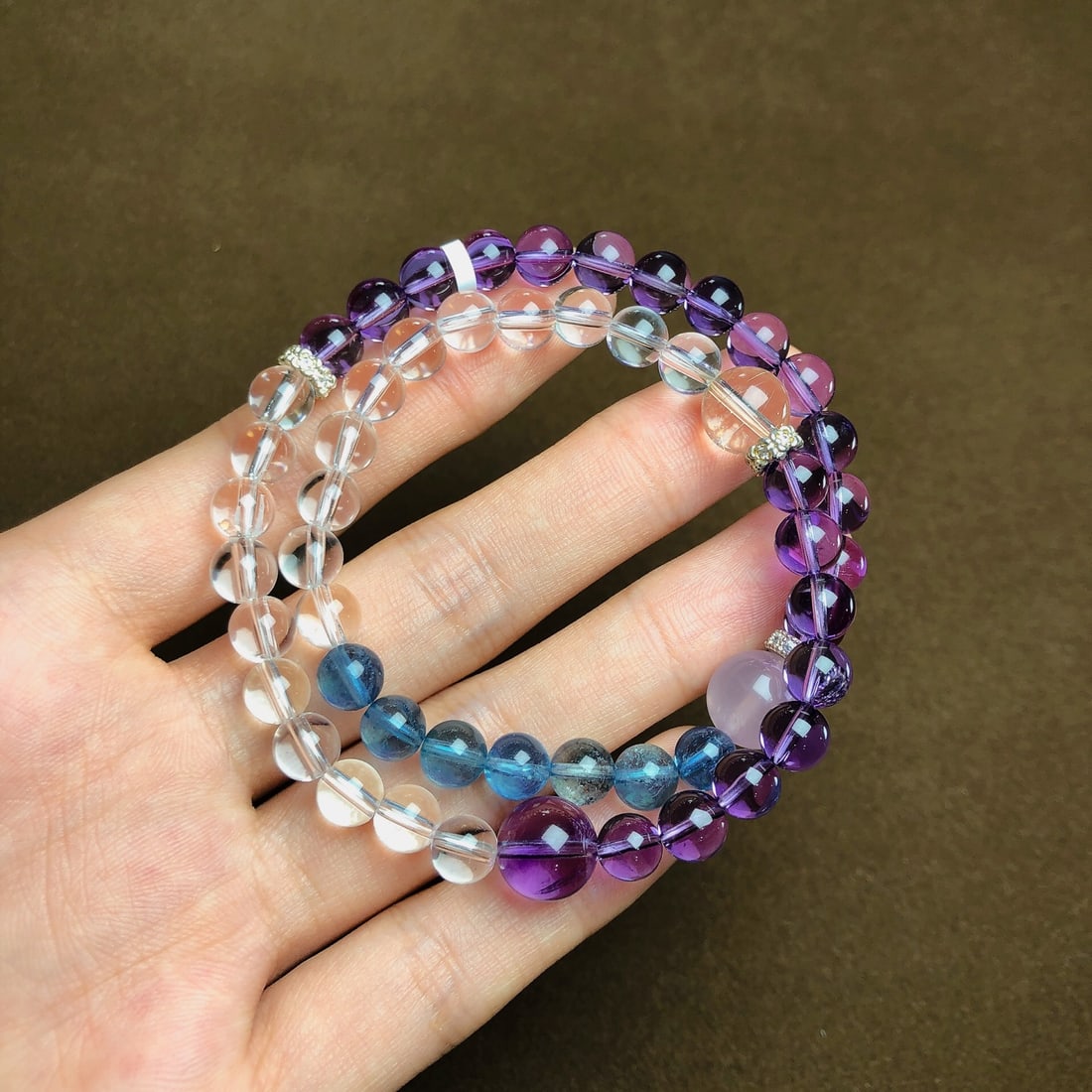 An Exquisite Crystal Aquamarine Bracelets: An Exquisite Crystal Aquamarine Bracelets,Size:6.5mm,10.3mm,Weight:25.2g 水晶海蓝宝手串