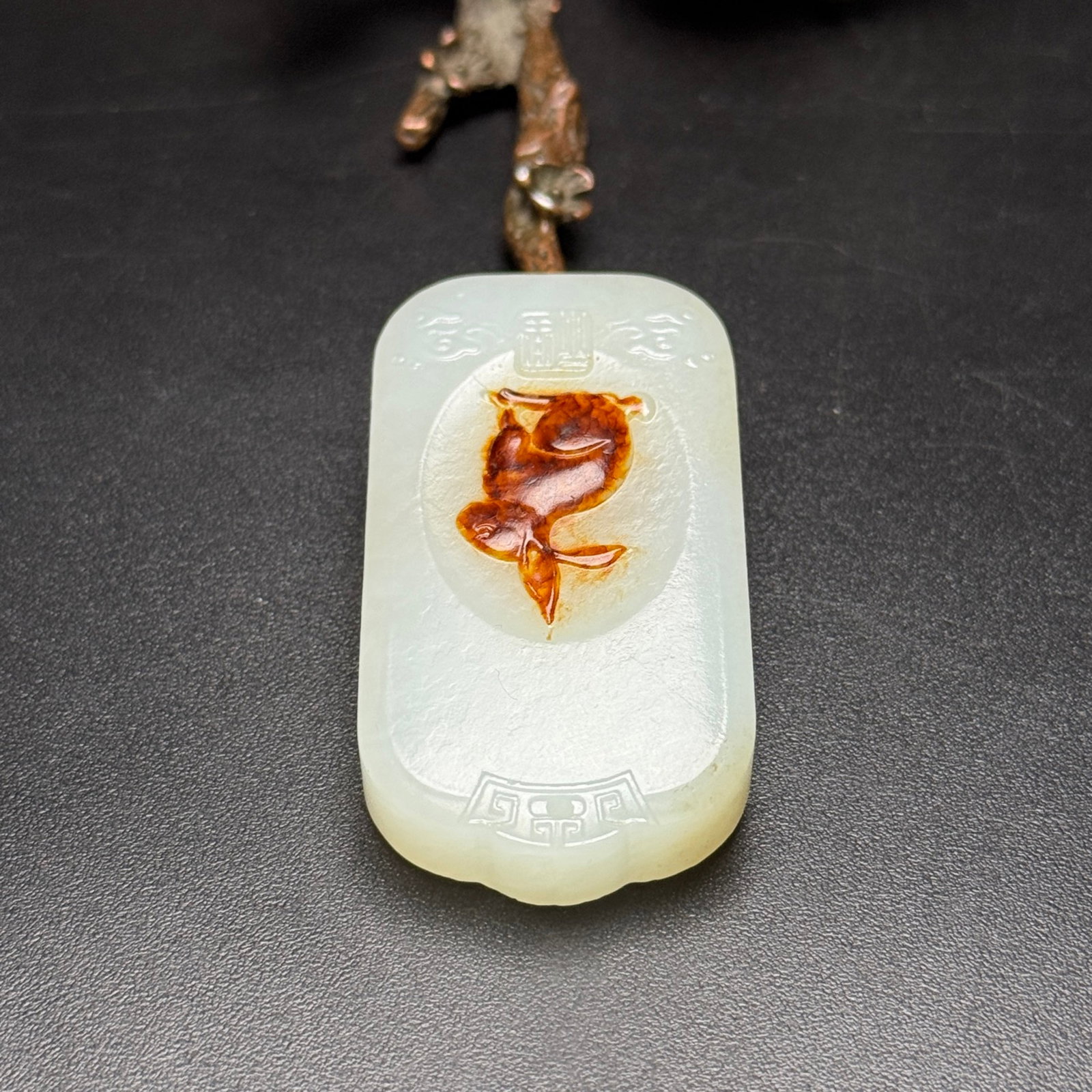 An Exquisite White Jade Rabbit Pattern Pendant - 5