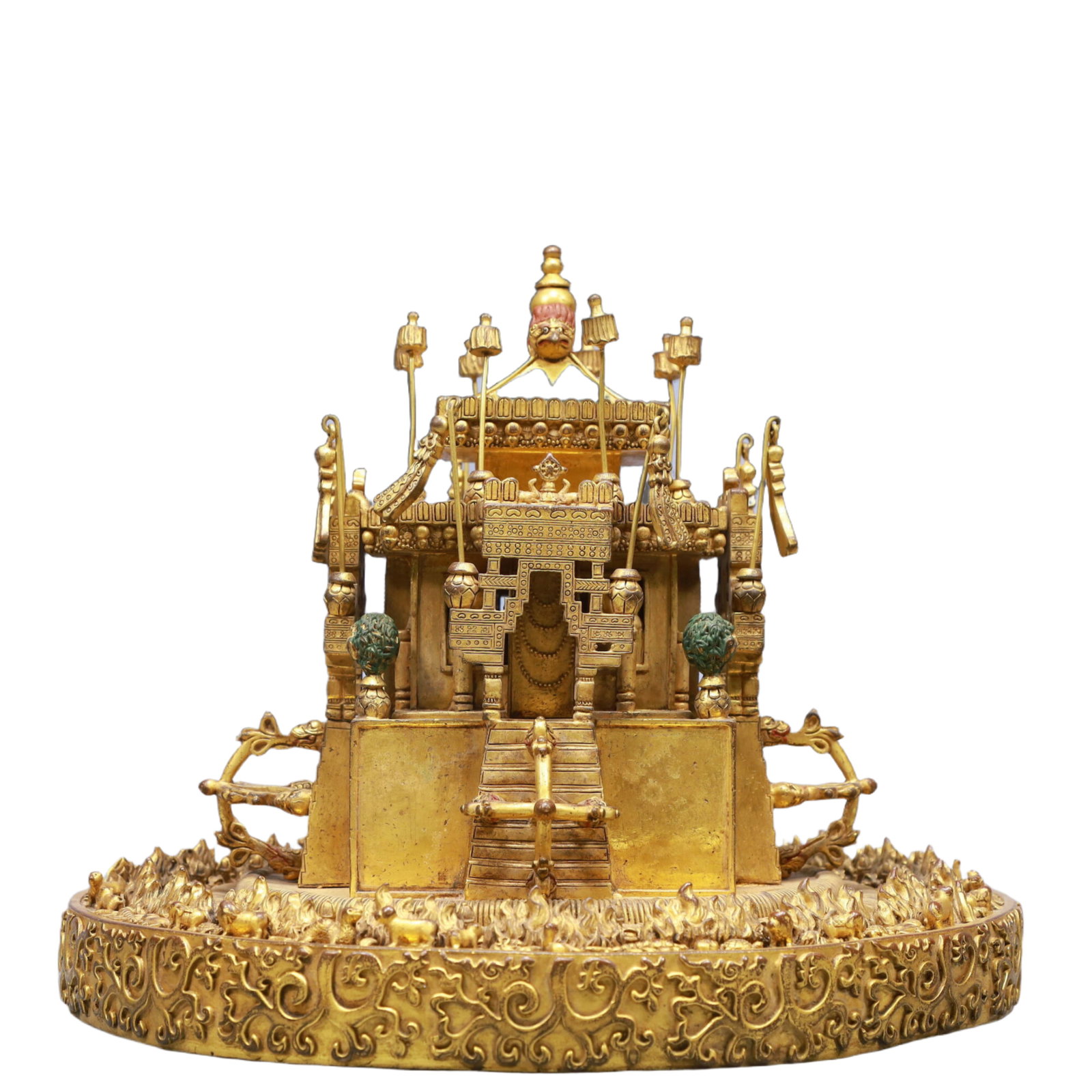 A Rare Gilt Bronze Pagoda: A Rare Gilt Bronze Pagoda,Ming Dynasty, China,Size:33x11in,Weight:12950g 铜鎏金佛塔,中国明代,尺寸:33x11in,重量:12950g
