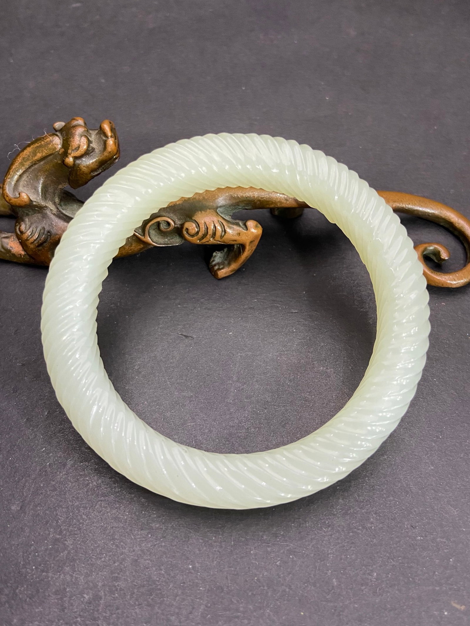 An Exquisite White Jade Bracelets (1 of 6)
