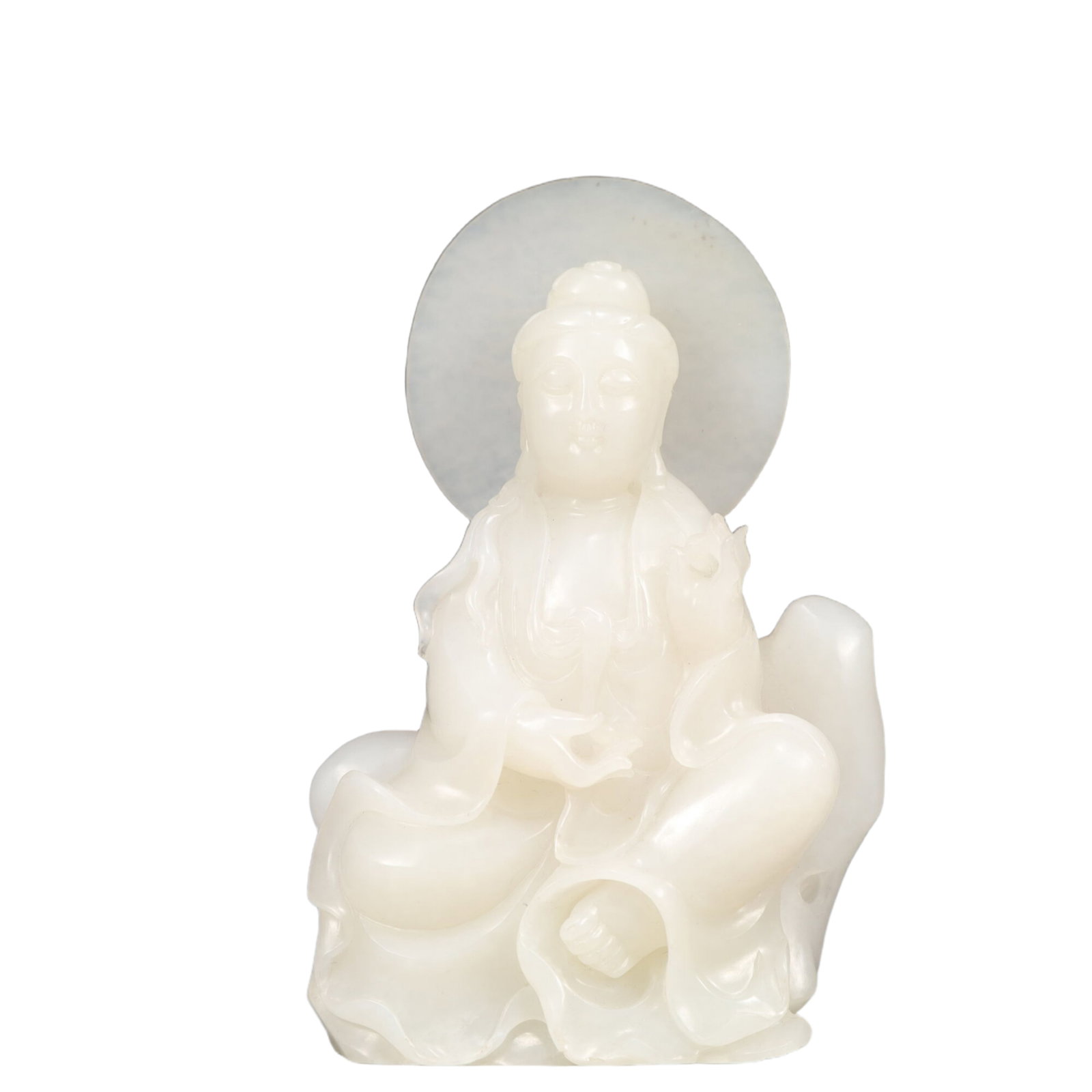 An Exquisite White Jade Statue of Avalokitesvara (1 of 9)