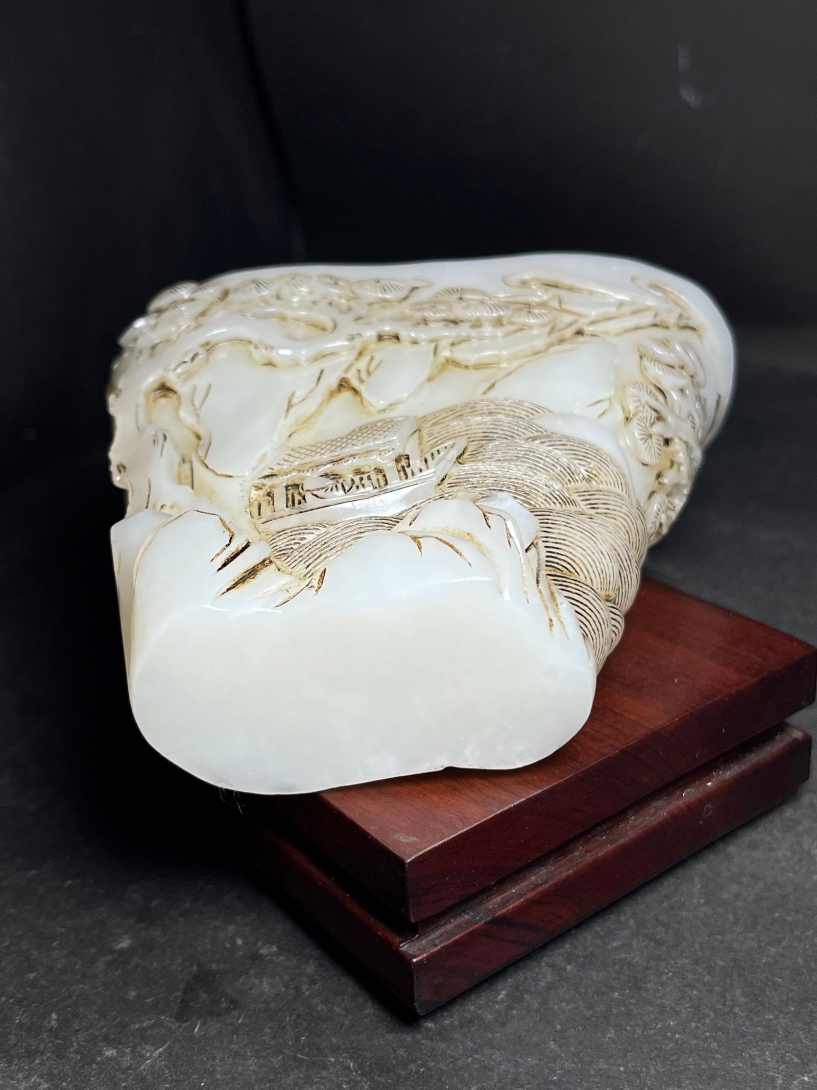 An Exquisite White Jade Landscape Pattern Cup - 7