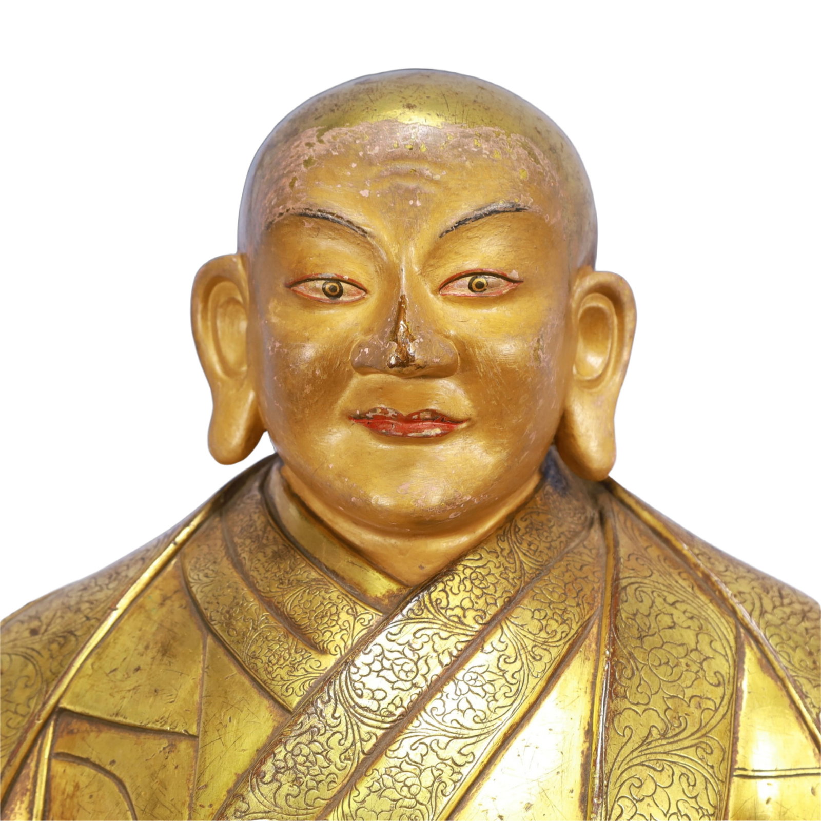 A Solemn Gilt Bronze Statue of Guru - 2