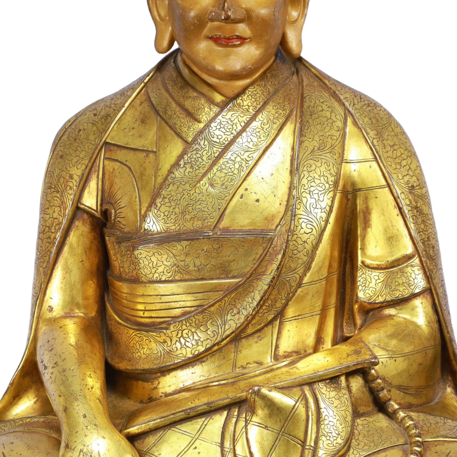 A Solemn Gilt Bronze Statue of Guru - 3