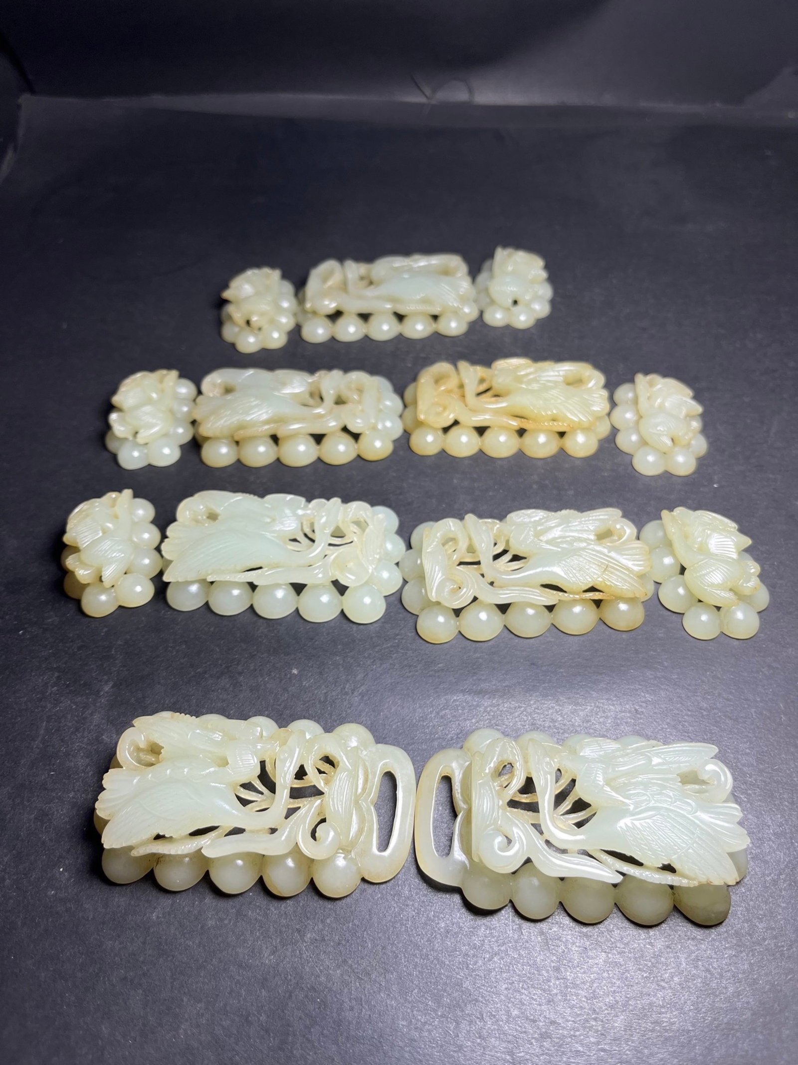 A Set of Fine White Jade Bird Pattern Pendants (1 of 7)