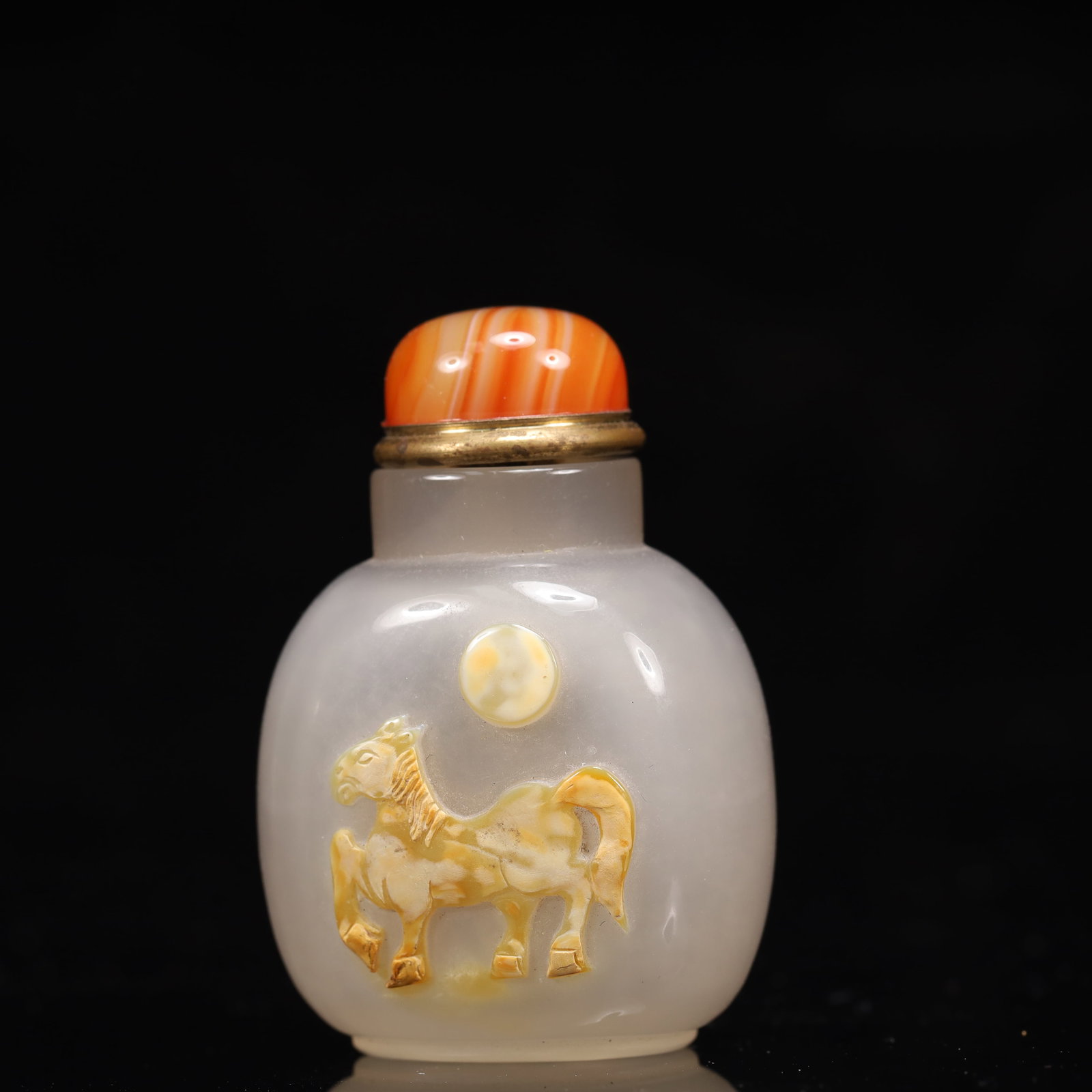 An Exquisite Agate Horse Pattern Snuff Bottle - 2