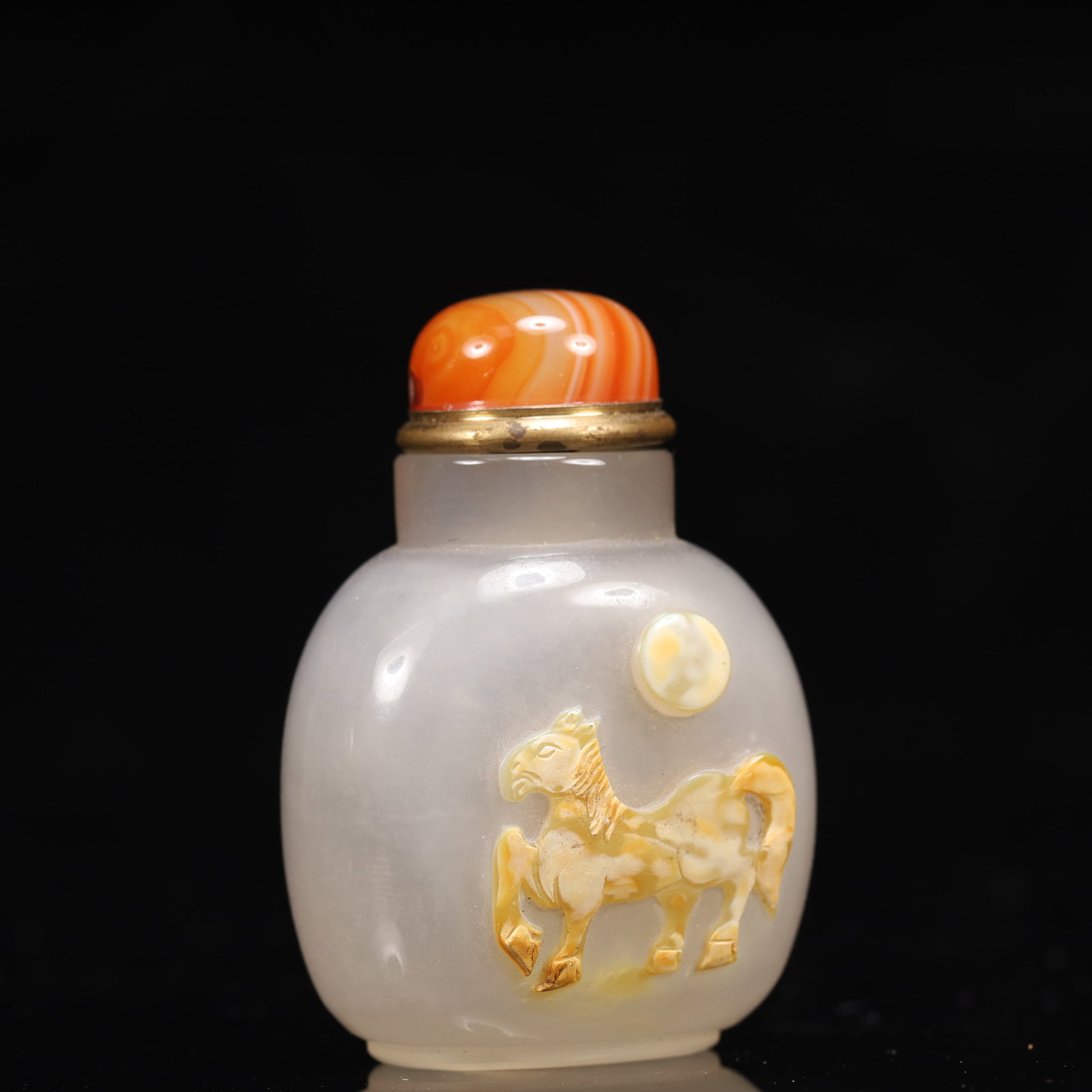 An Exquisite Agate Horse Pattern Snuff Bottle - 3