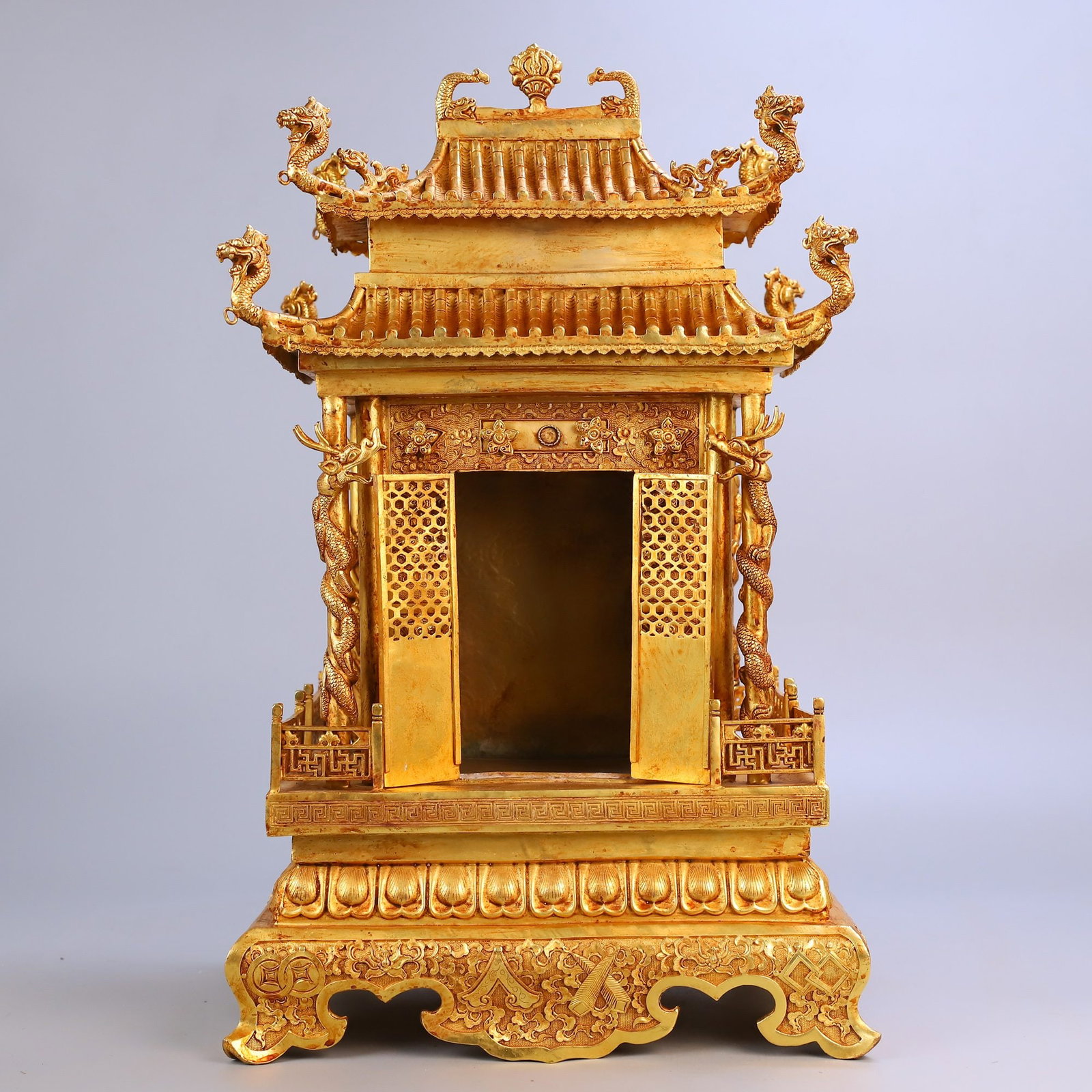 An Exquisite Gilt Bronze Pagoda - 2