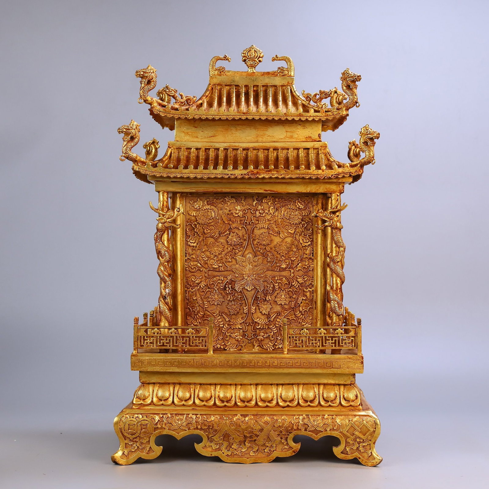 An Exquisite Gilt Bronze Pagoda - 8
