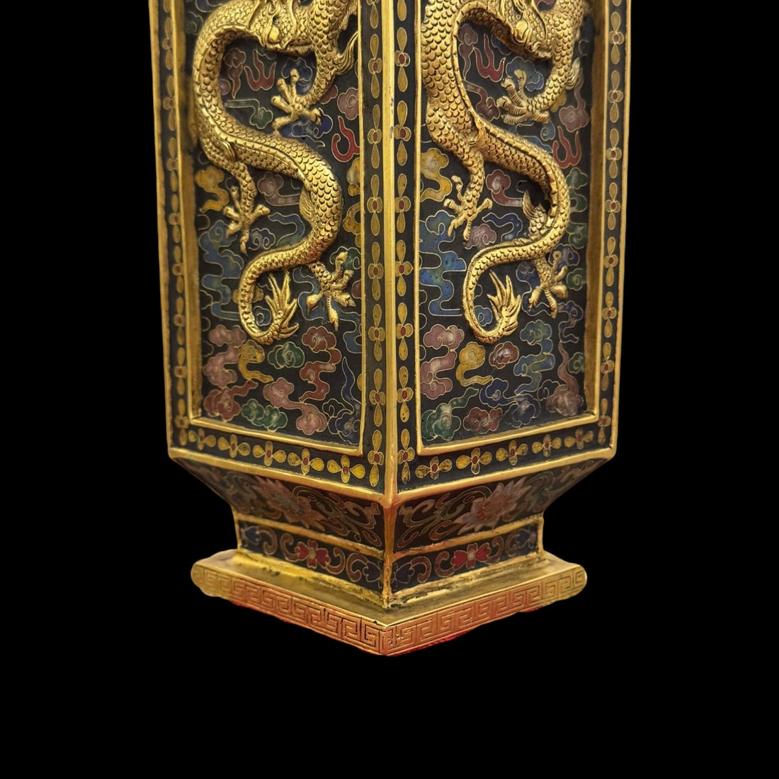 An Exquisite Cloisonne Lotus Pattern Dragon Pattern Vase - 5