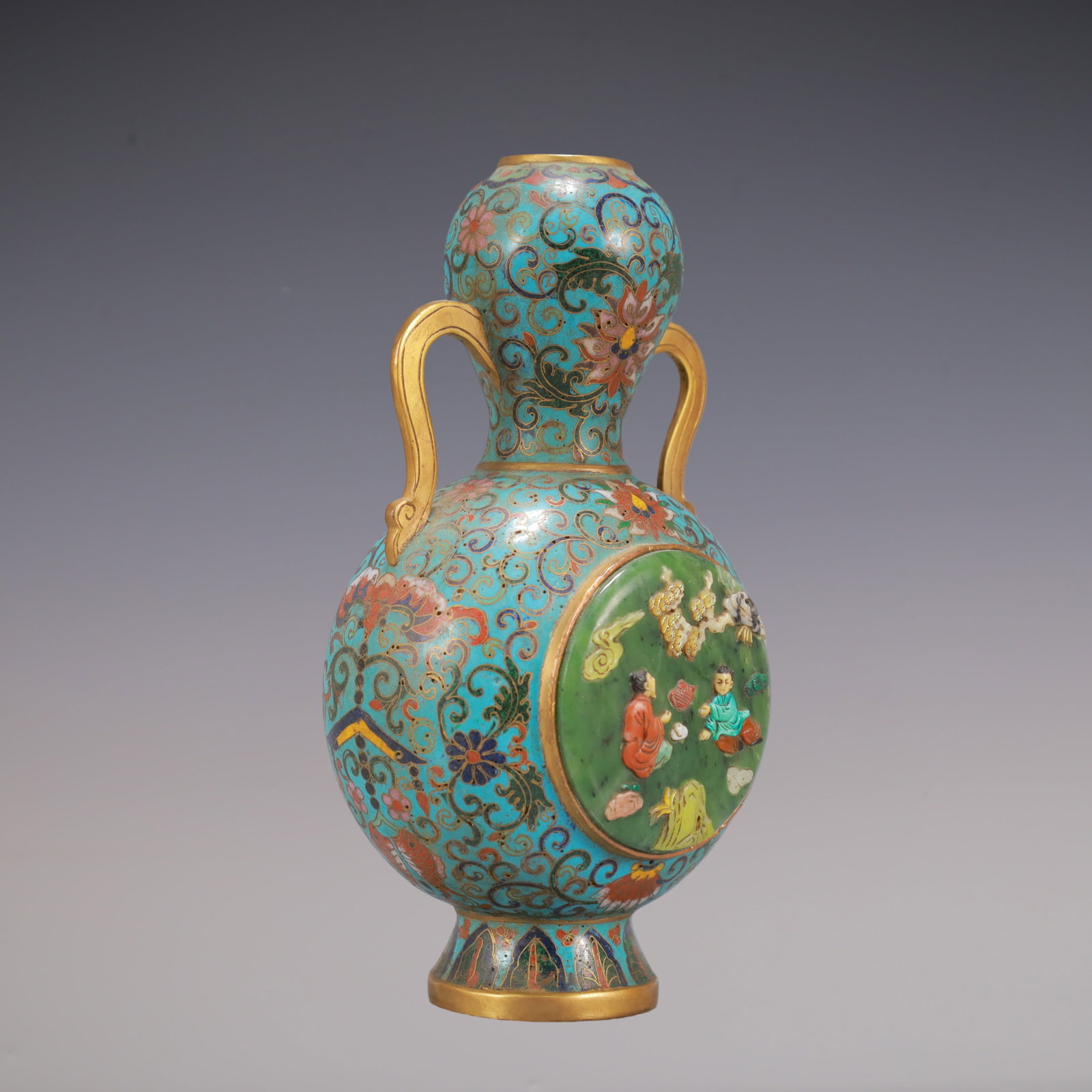 A Exquisite A pair of Cloisonne Lotus Pattern Character and Story Pattern Double-Ears Vase - 7