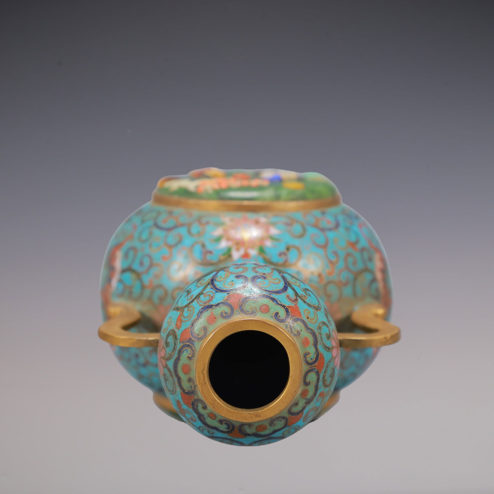 A Exquisite A pair of Cloisonne Lotus Pattern Character and Story Pattern Double-Ears Vase - 9