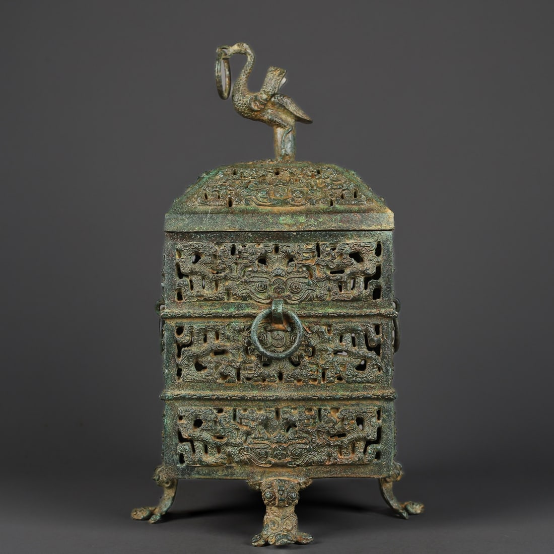 An Exquisite Bronze Beast-Face Pattern Censer - 4