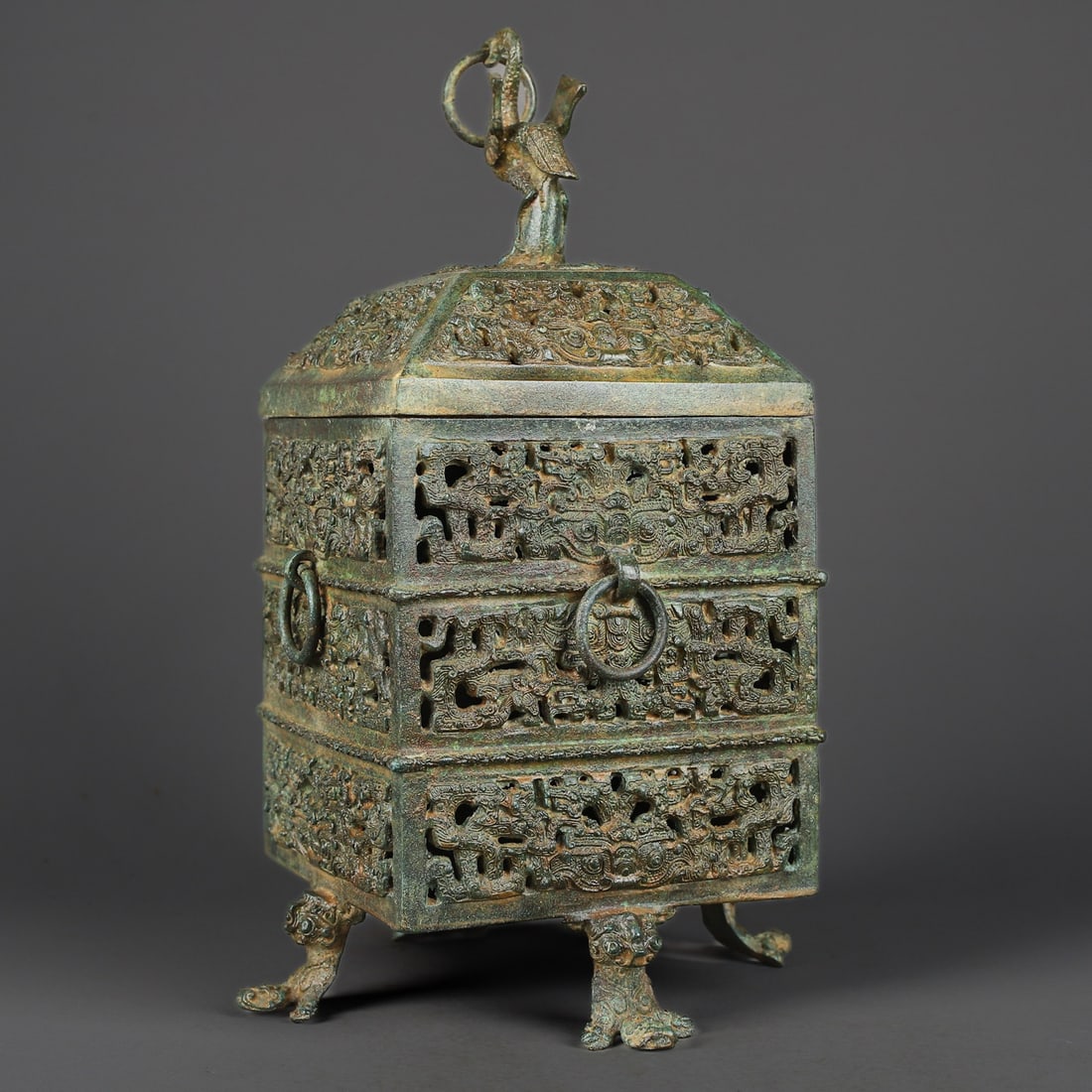 An Exquisite Bronze Beast-Face Pattern Censer - 6