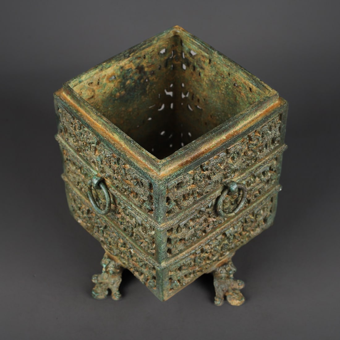 An Exquisite Bronze Beast-Face Pattern Censer - 8