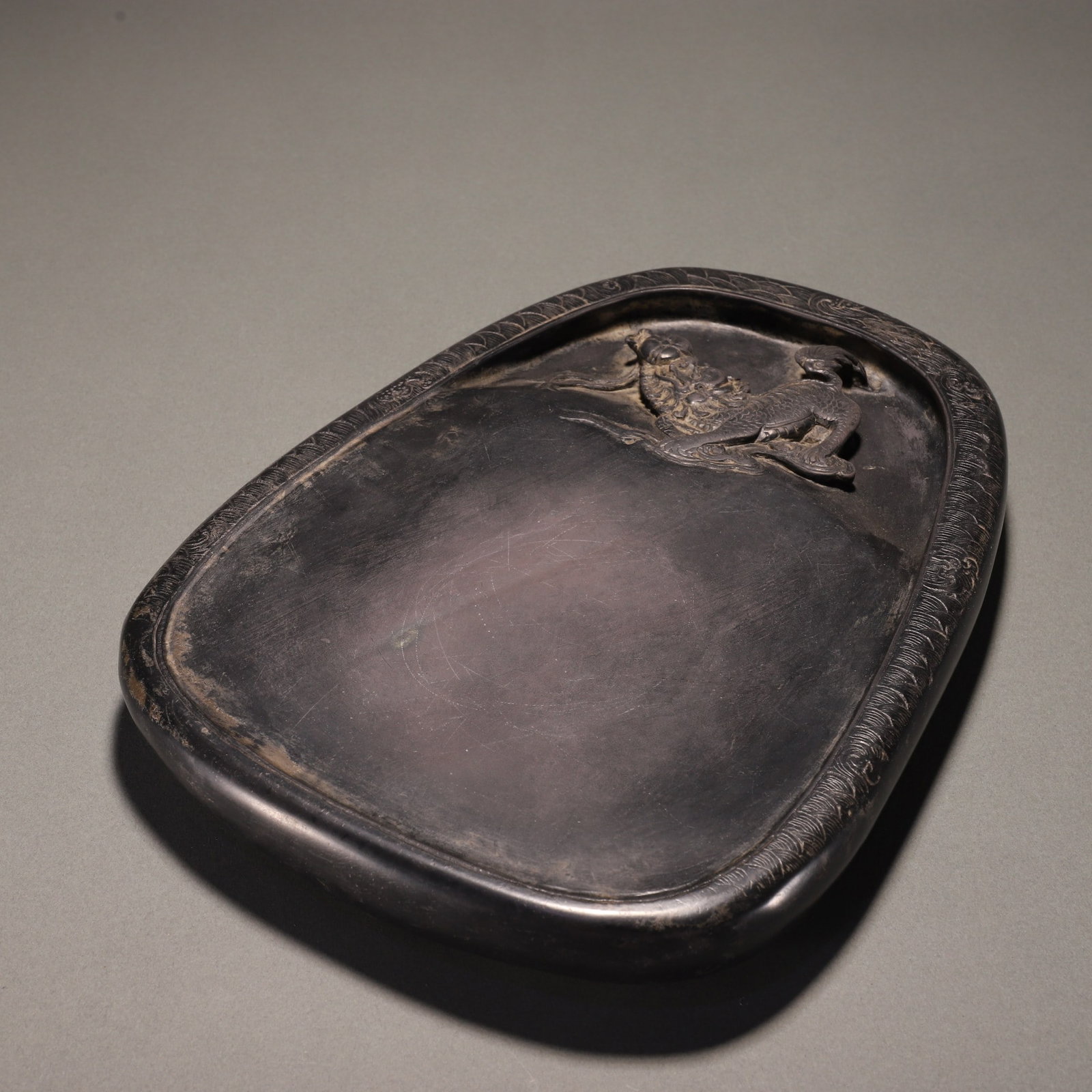 An Exquisite Lion Pattern Inkstone - 4