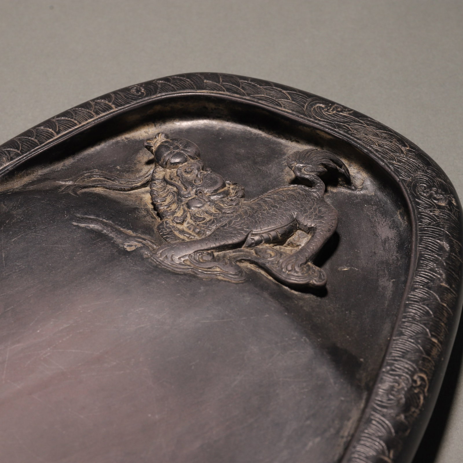 An Exquisite Lion Pattern Inkstone - 5