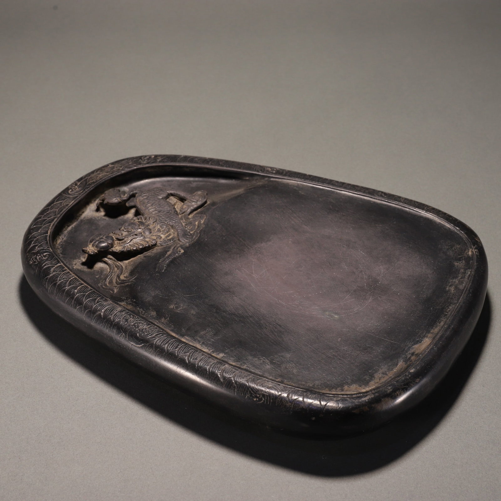 An Exquisite Lion Pattern Inkstone - 7