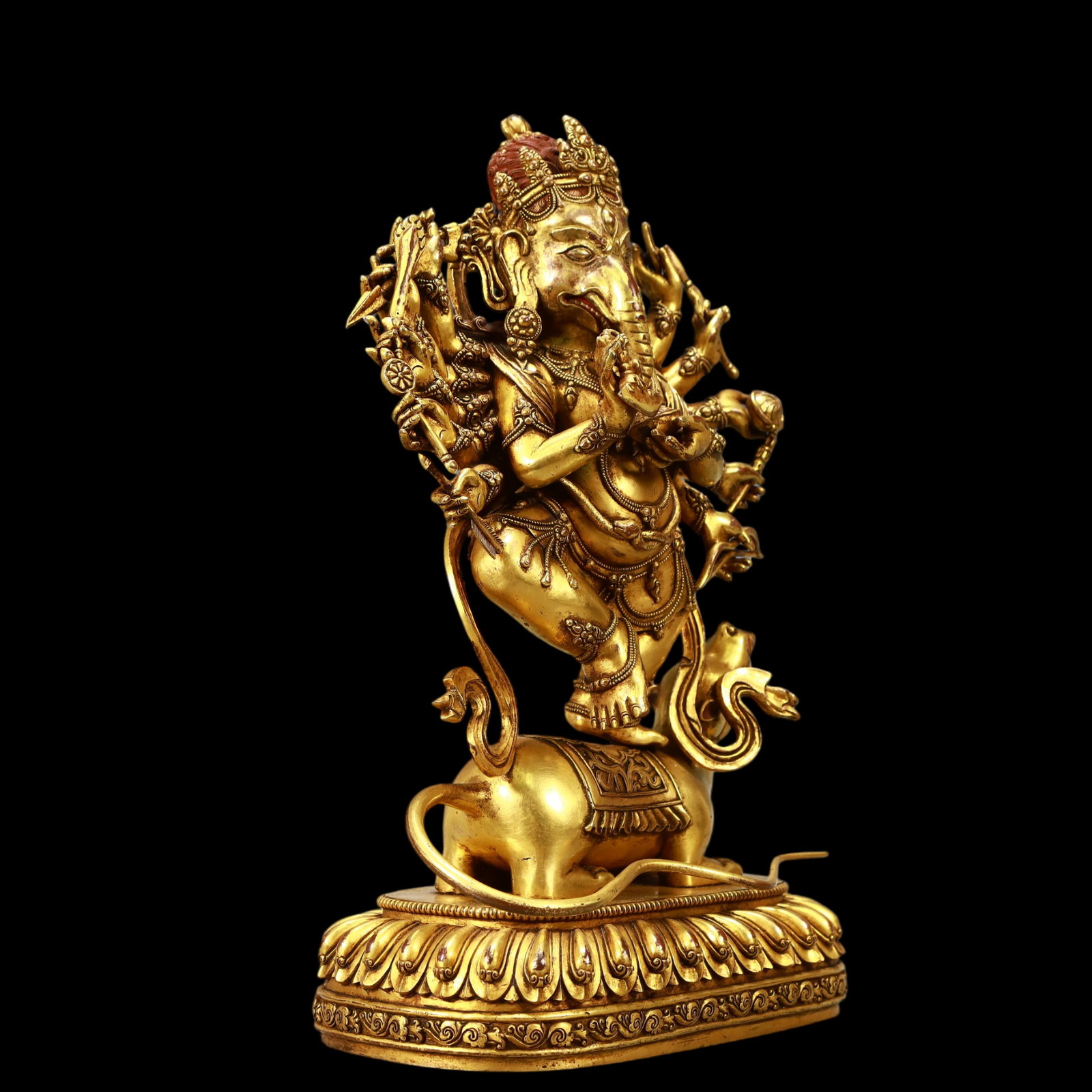 A Exquisite Gilt Bronze Statue of Mammon - 6