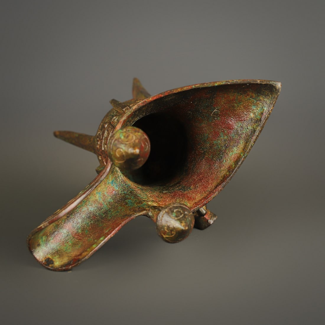 An Exquisite Bronze Beast-Face Pattern Goblet - 9