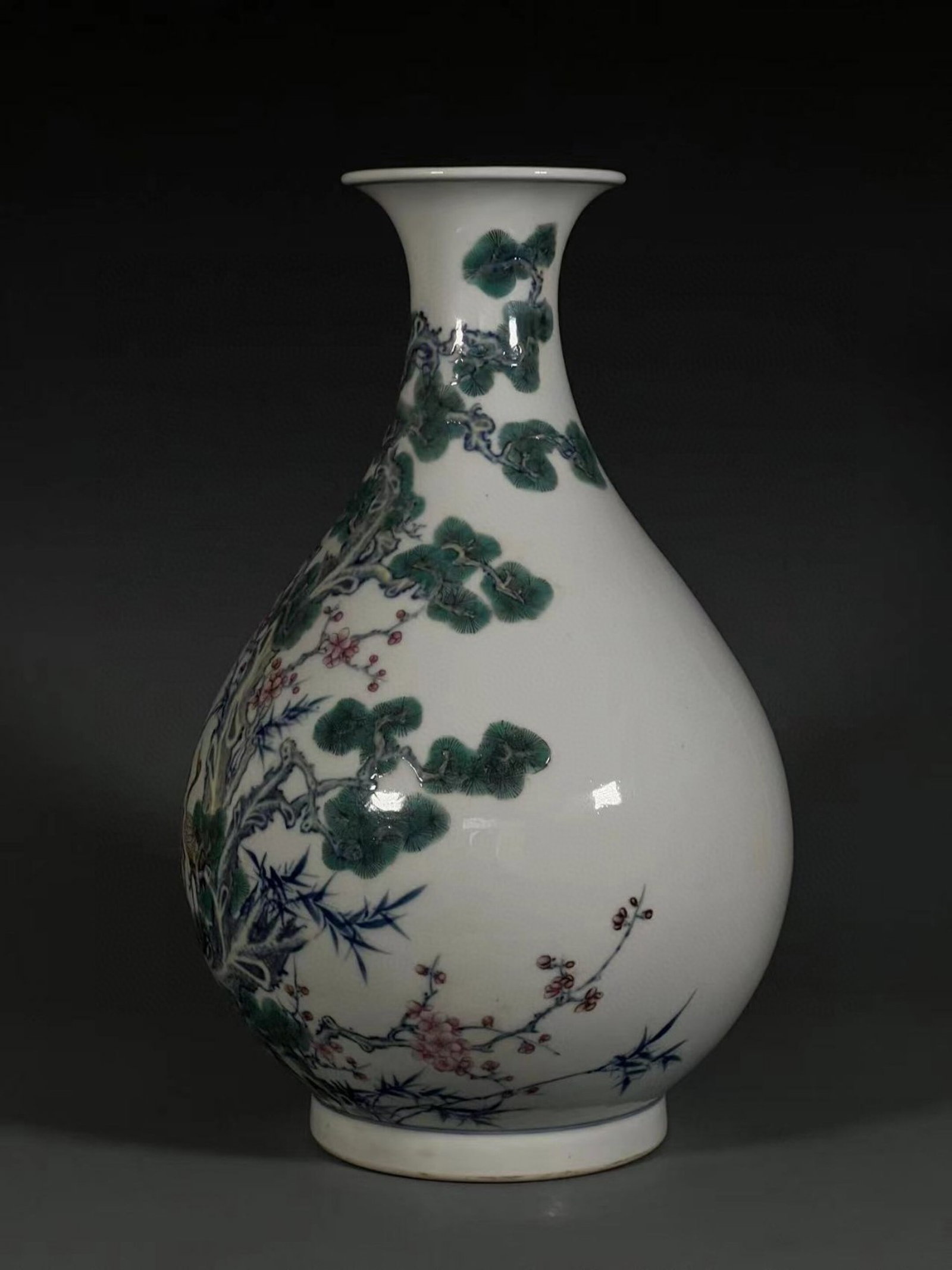 A Rare Doucai Pine and Crane Pattern Vase - 2