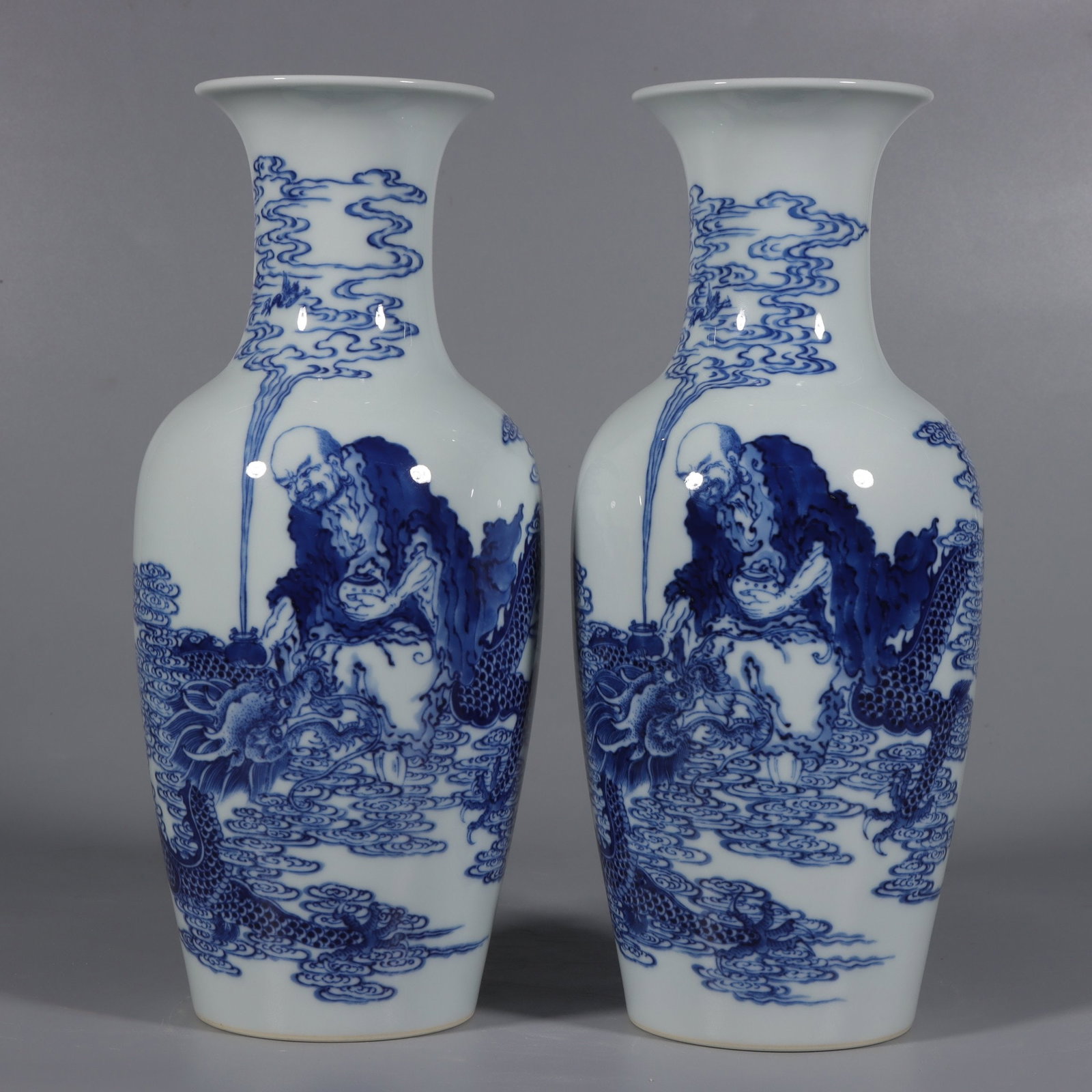 A Pair of Exquisite Blue and White Character and Story Pattern Vases (1 of 9)