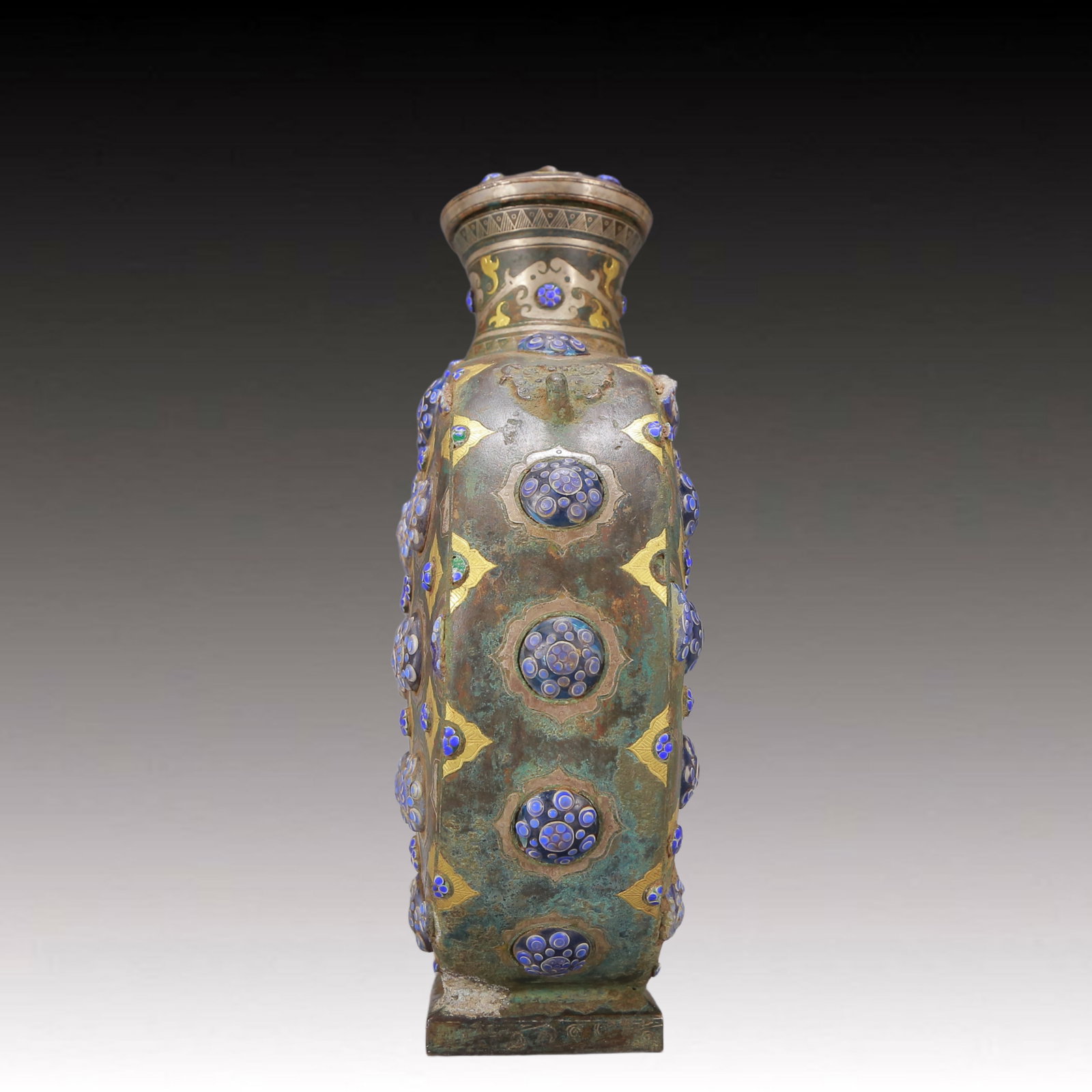 A Exquisite Gold and Silver-Inlaid Bronze Vase - 5